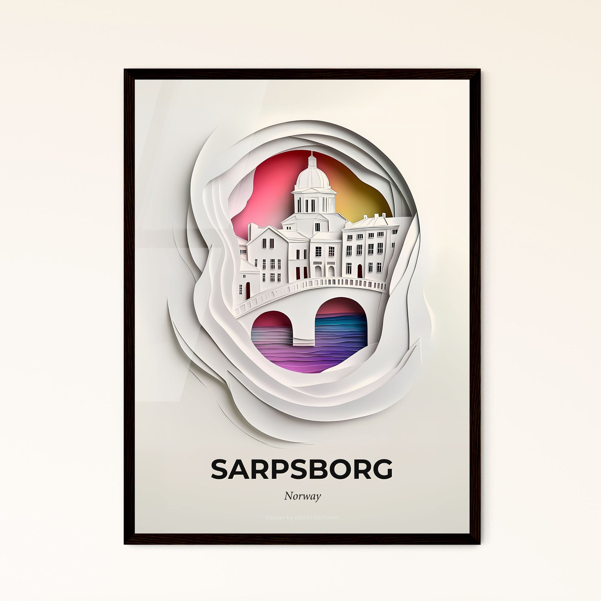 Vivid Sarpsborg, Norway, Papercut Print