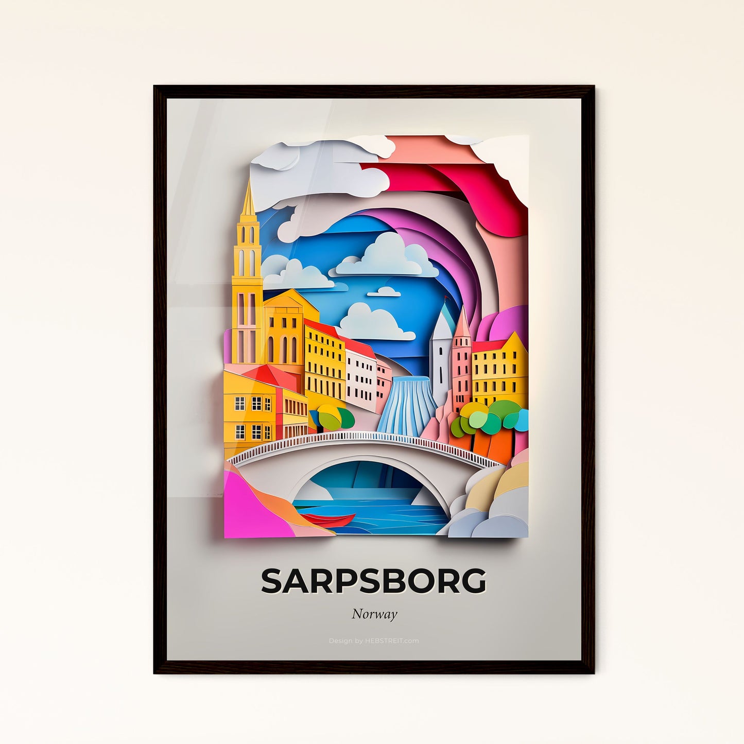 Vivid Sarpsborg, Norway, Papercut Print