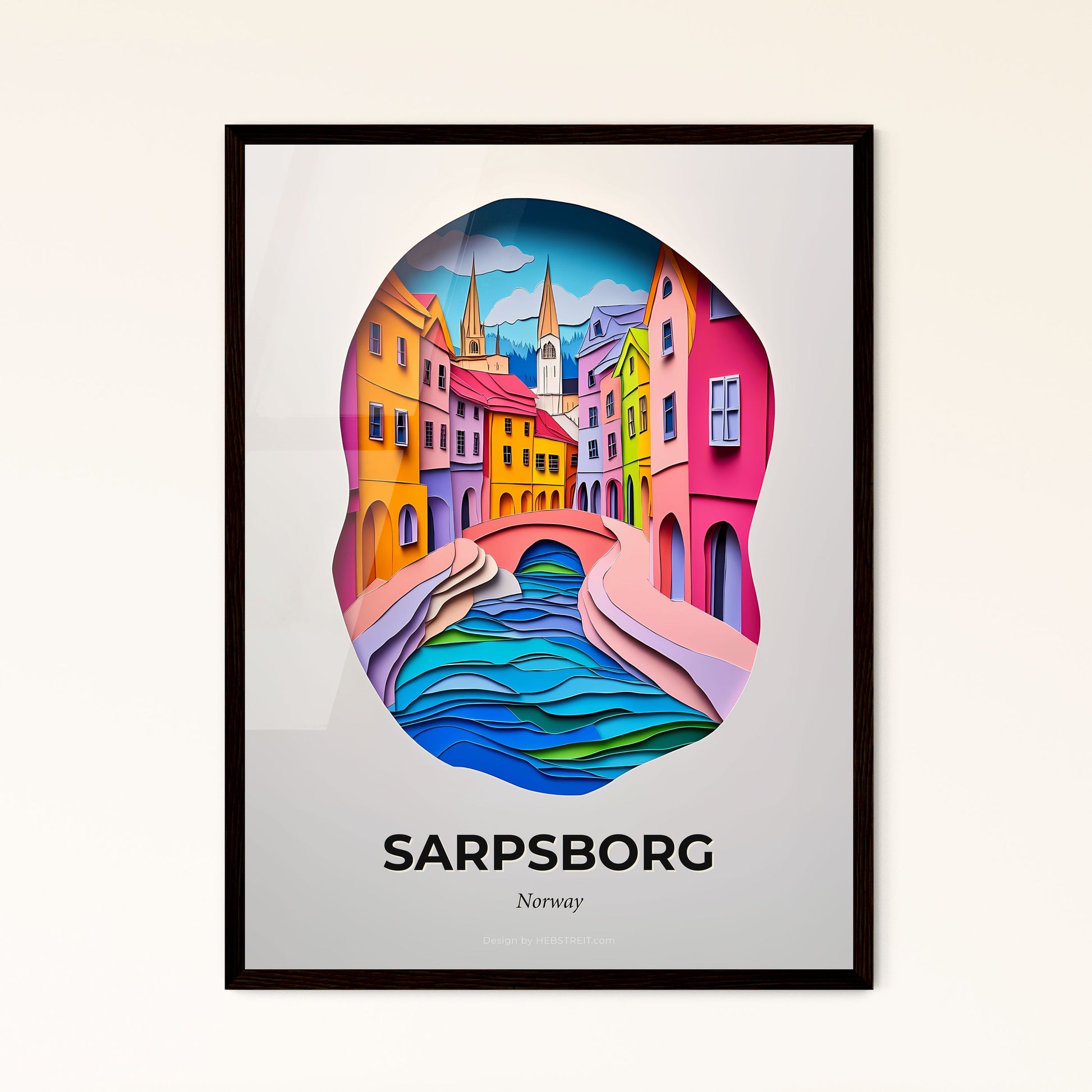 Vivid Sarpsborg, Norway, Papercut Print