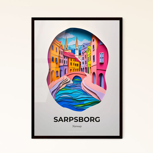 Vivid Sarpsborg, Norway, Papercut Print