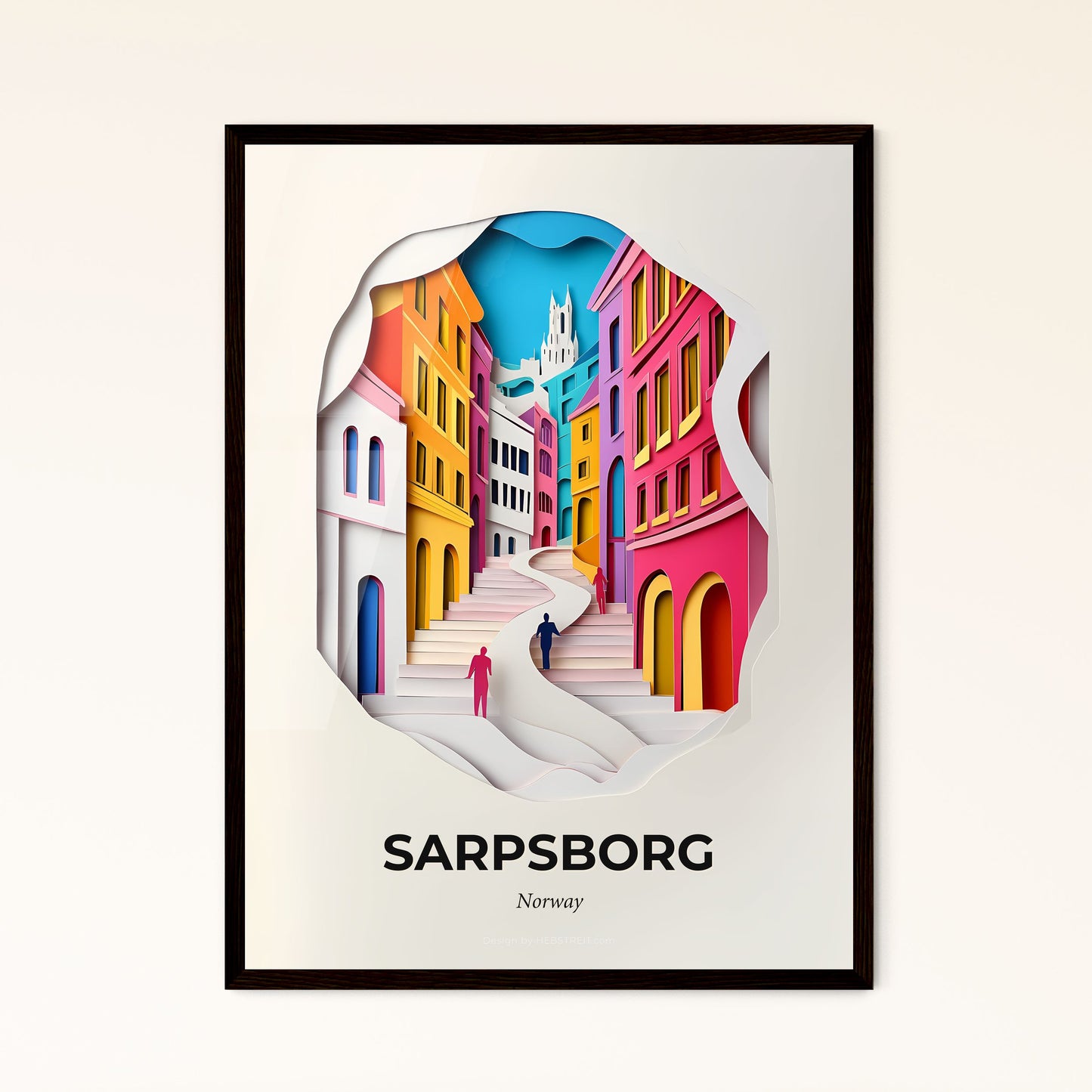 Vivid Sarpsborg, Norway, Papercut Print