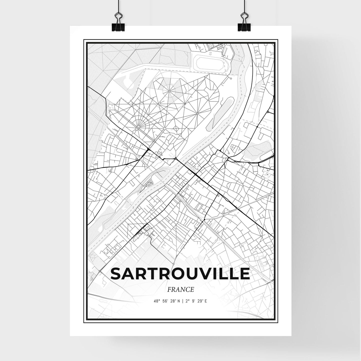 Sartrouville France - Premium City Map Poster