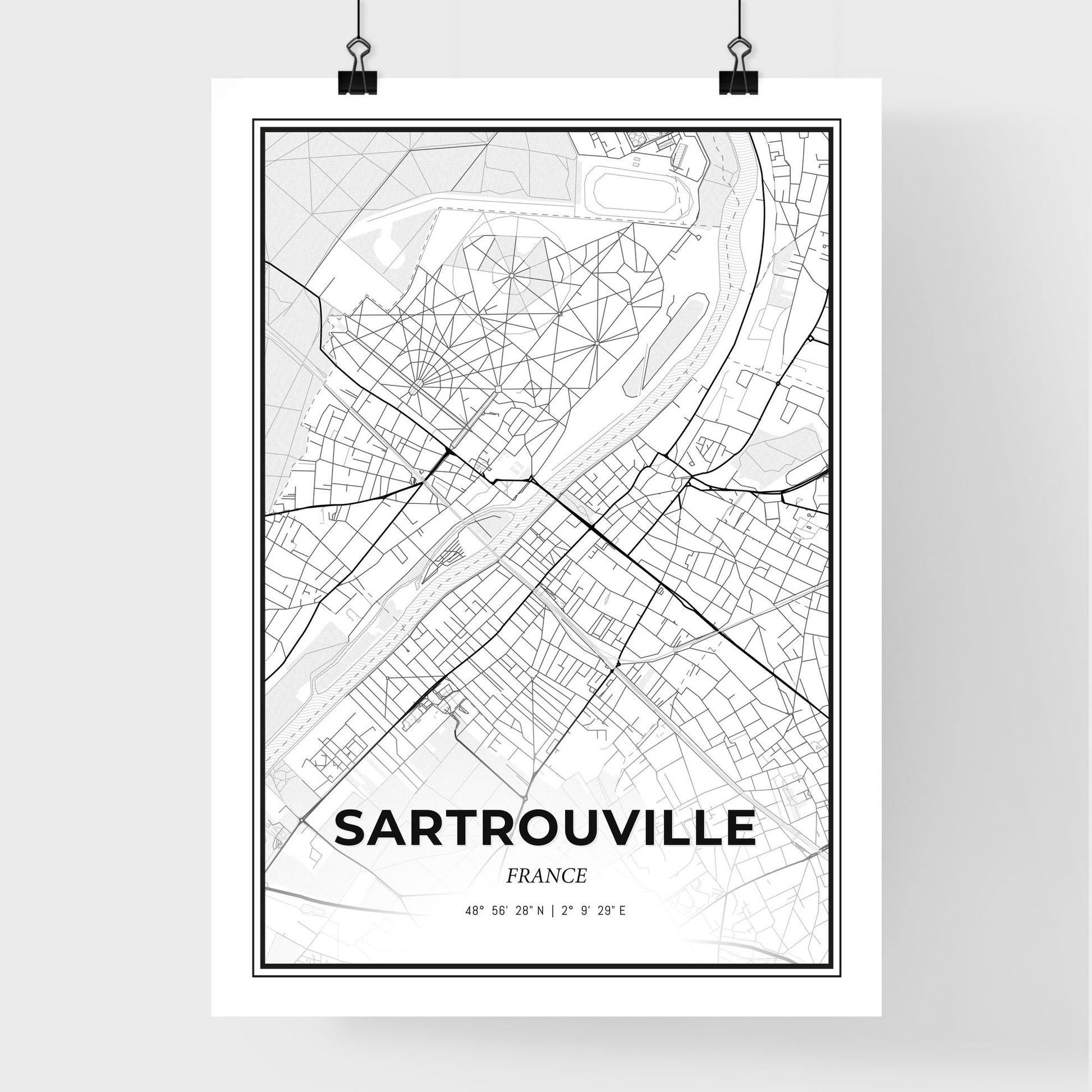 Sartrouville France - Premium City Map Poster