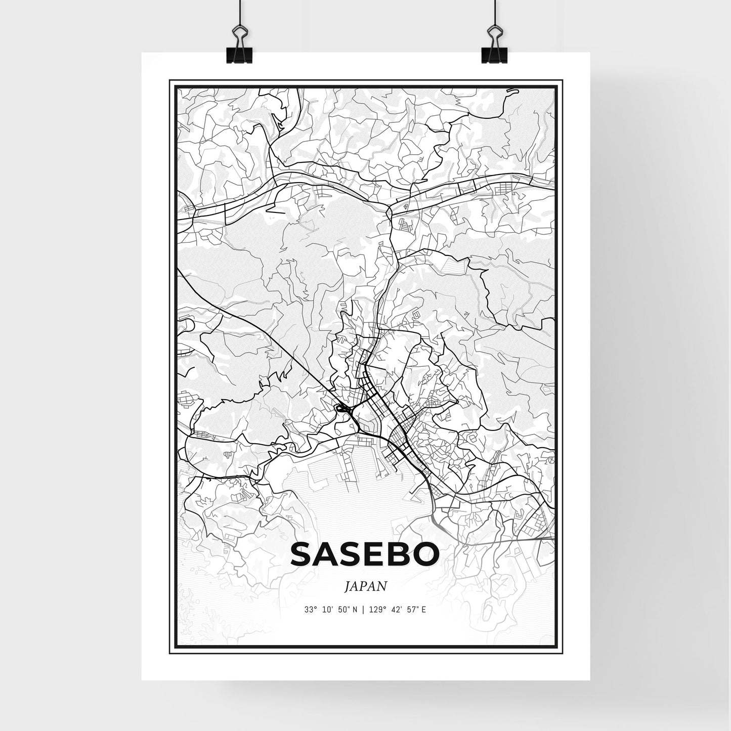 Sasebo Japan - Premium City Map Poster