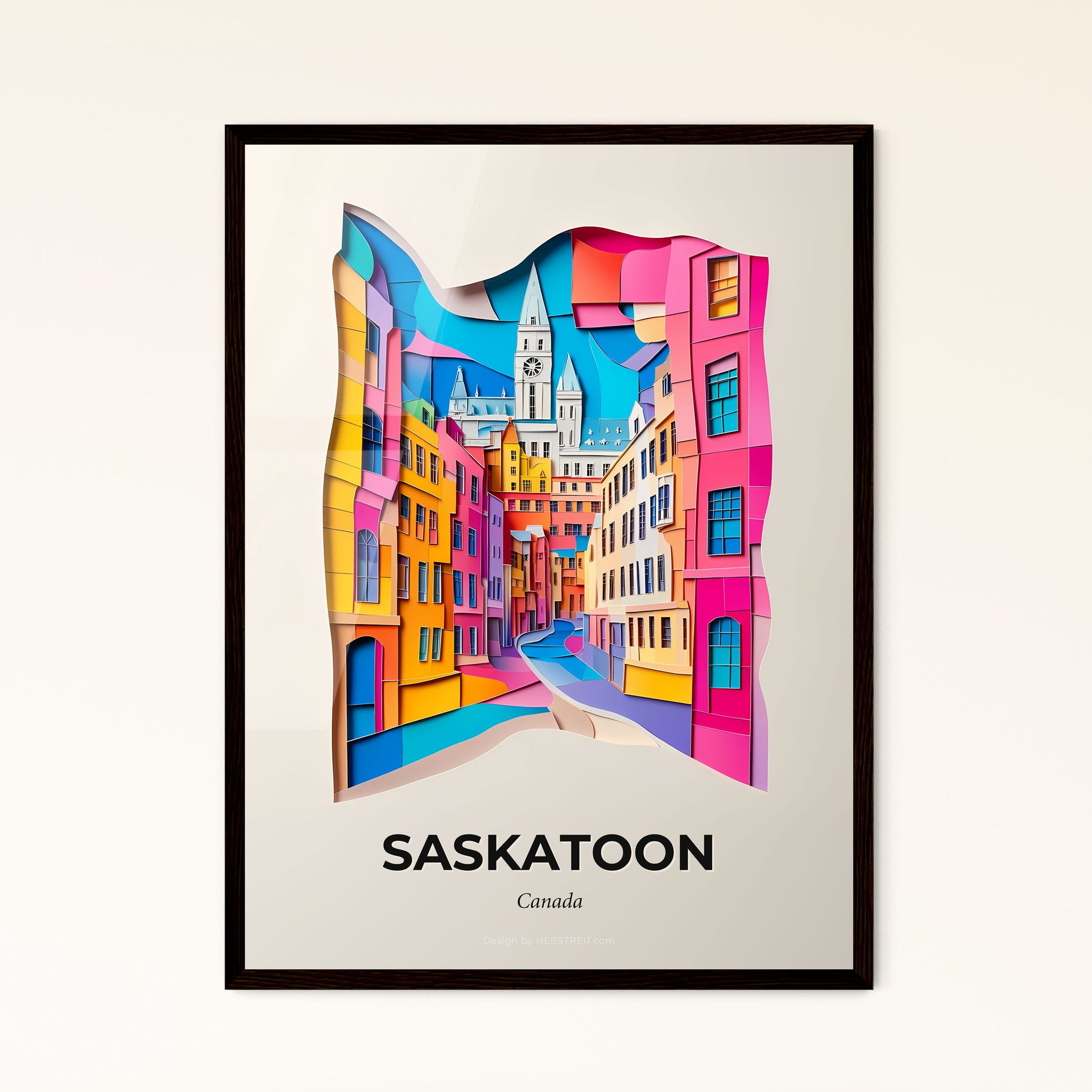 Vivid Saskatoon, Canada - a city with a clock tower