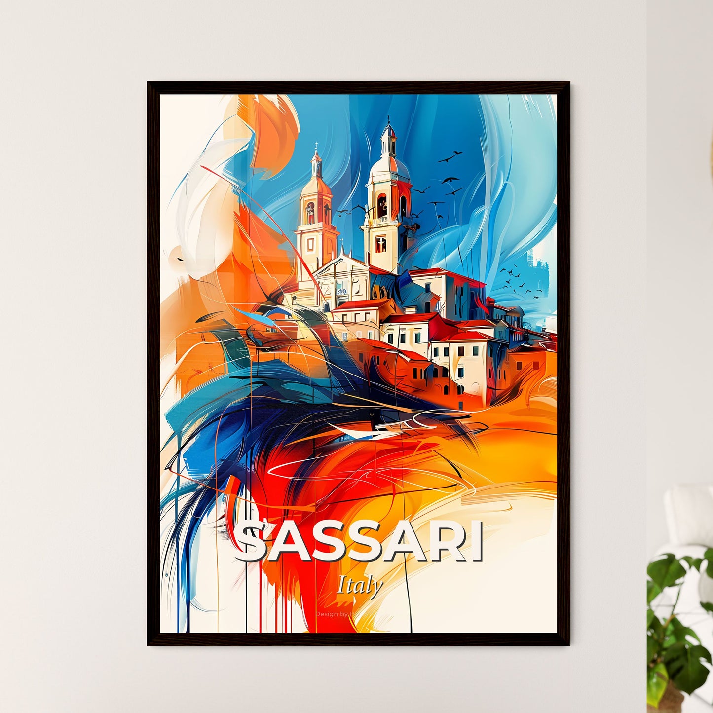 Vibrant Sassari, Italy - A Painting Of A City