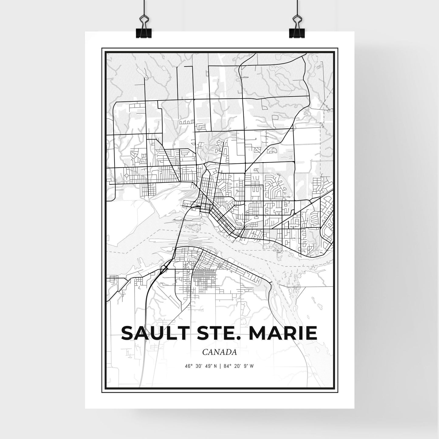 Sault Ste. Marie Canada - Premium City Map Poster