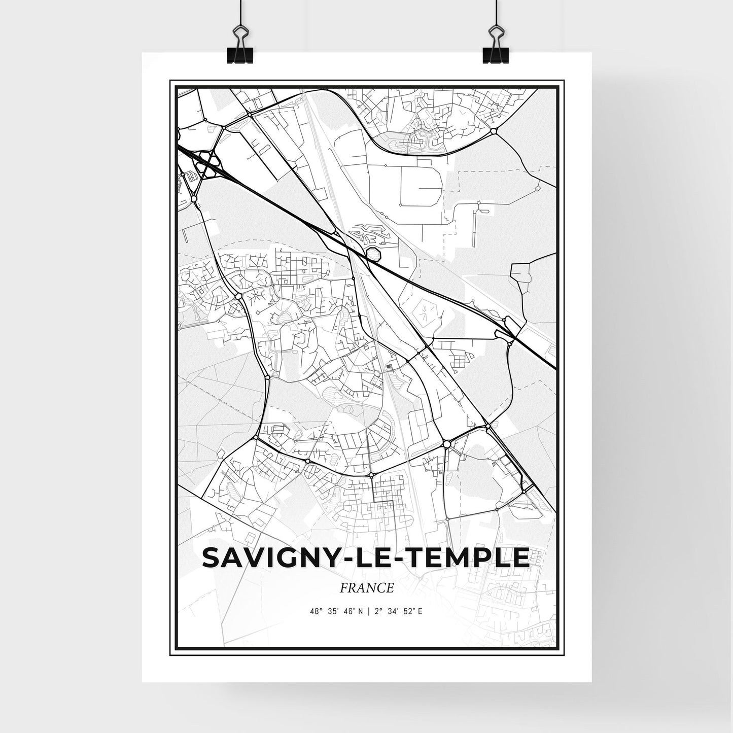 Savigny-le-Temple France - Premium City Map Poster