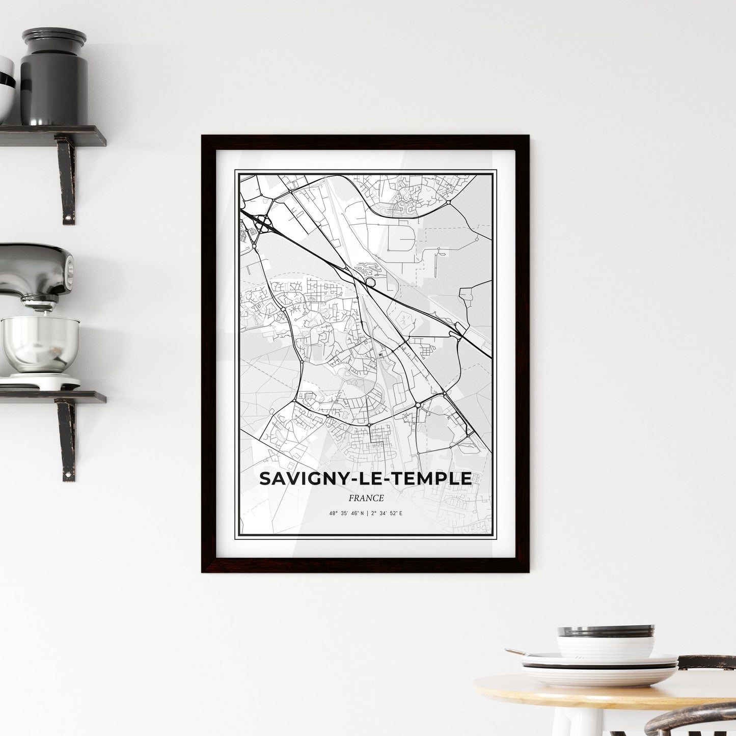 Savigny-le-Temple France - Minimal City Map