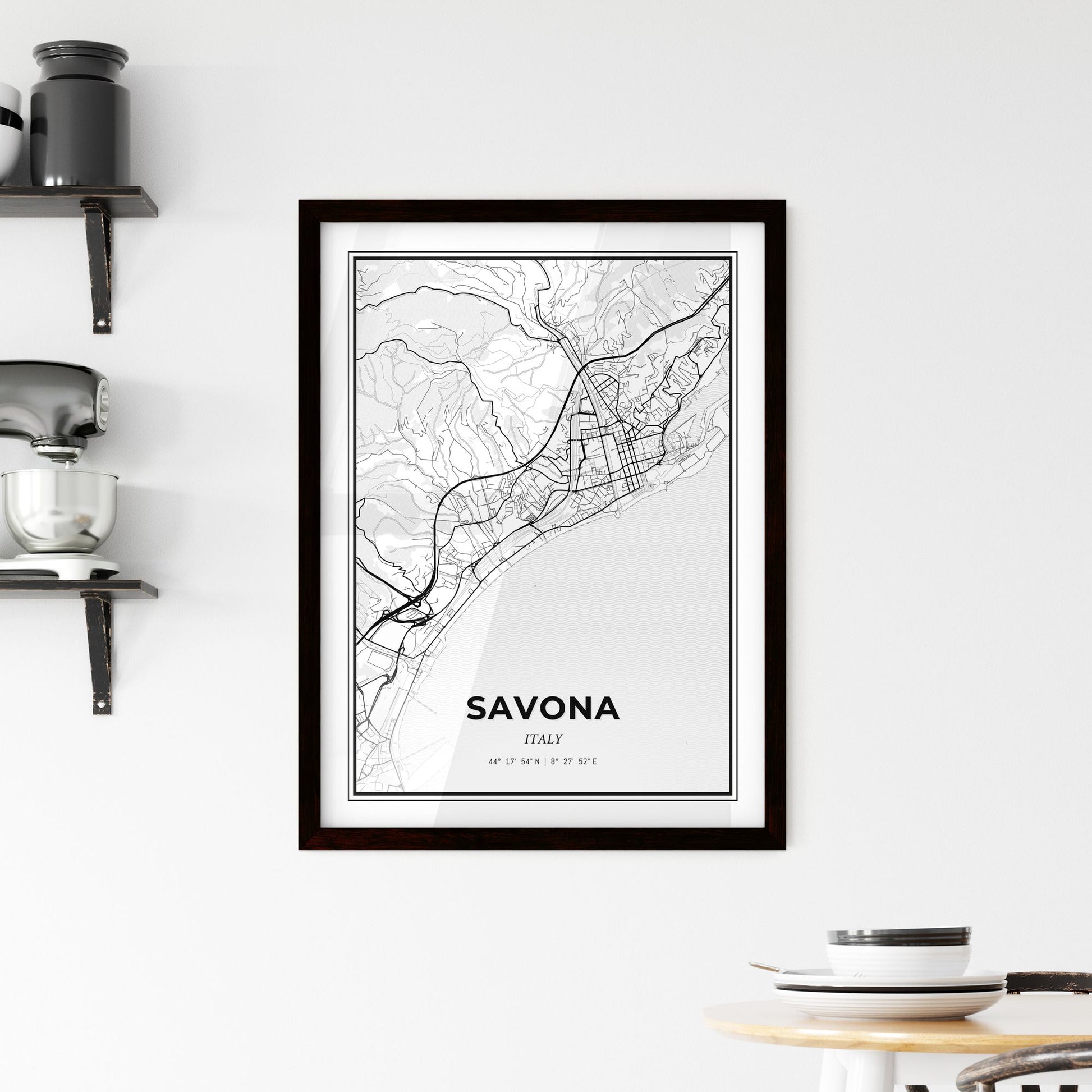 Savona Italy - Minimal City Map