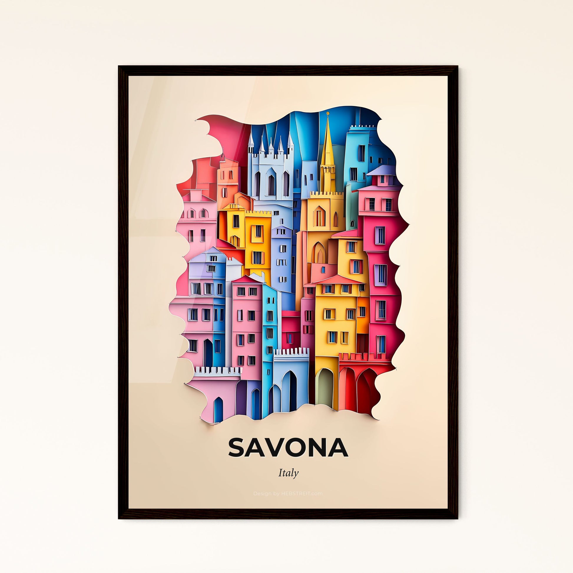 Vivid Savona, Italy - a city with a castle in the middle