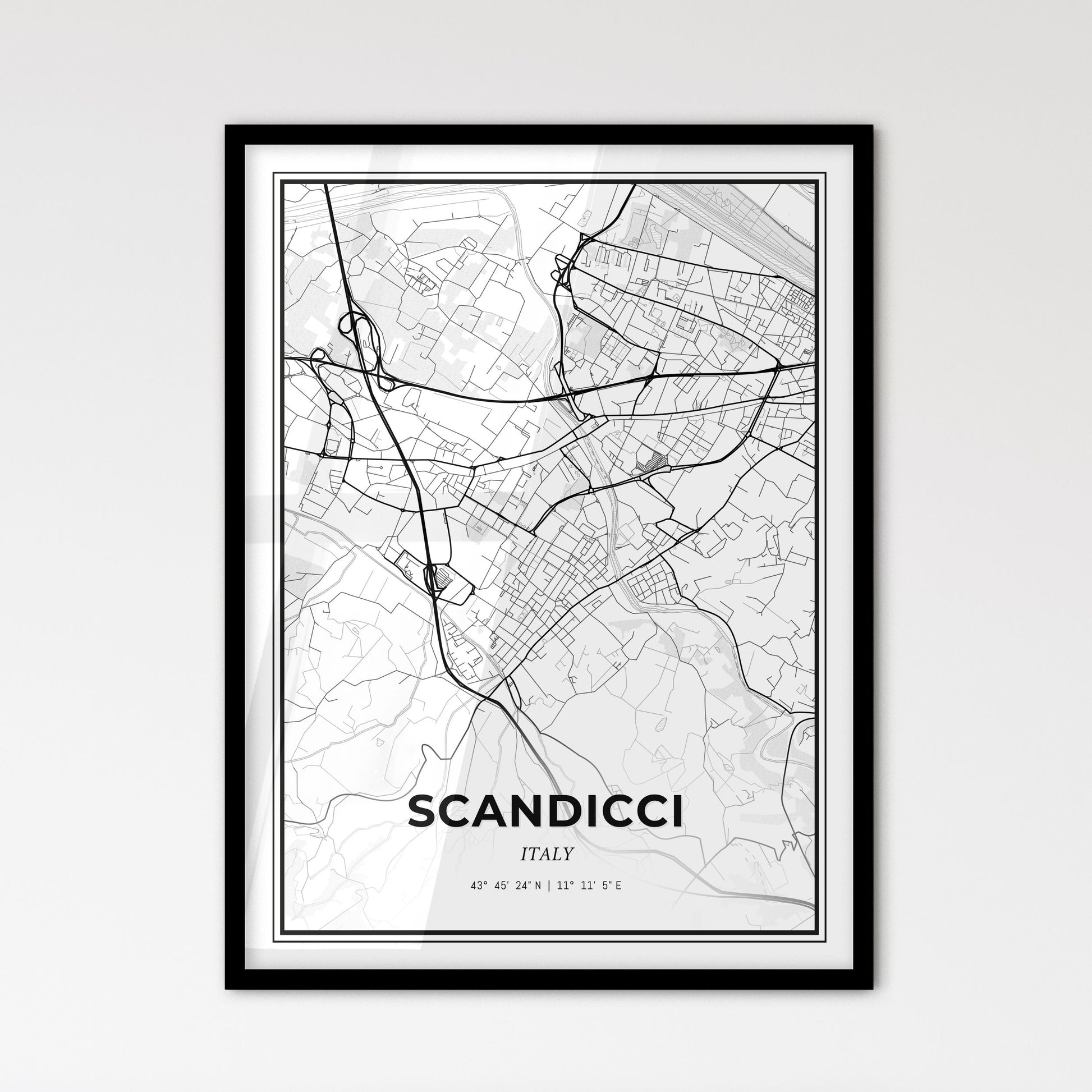 Scandicci Italy - Scandinavian Style City Map for Modern Home Decor