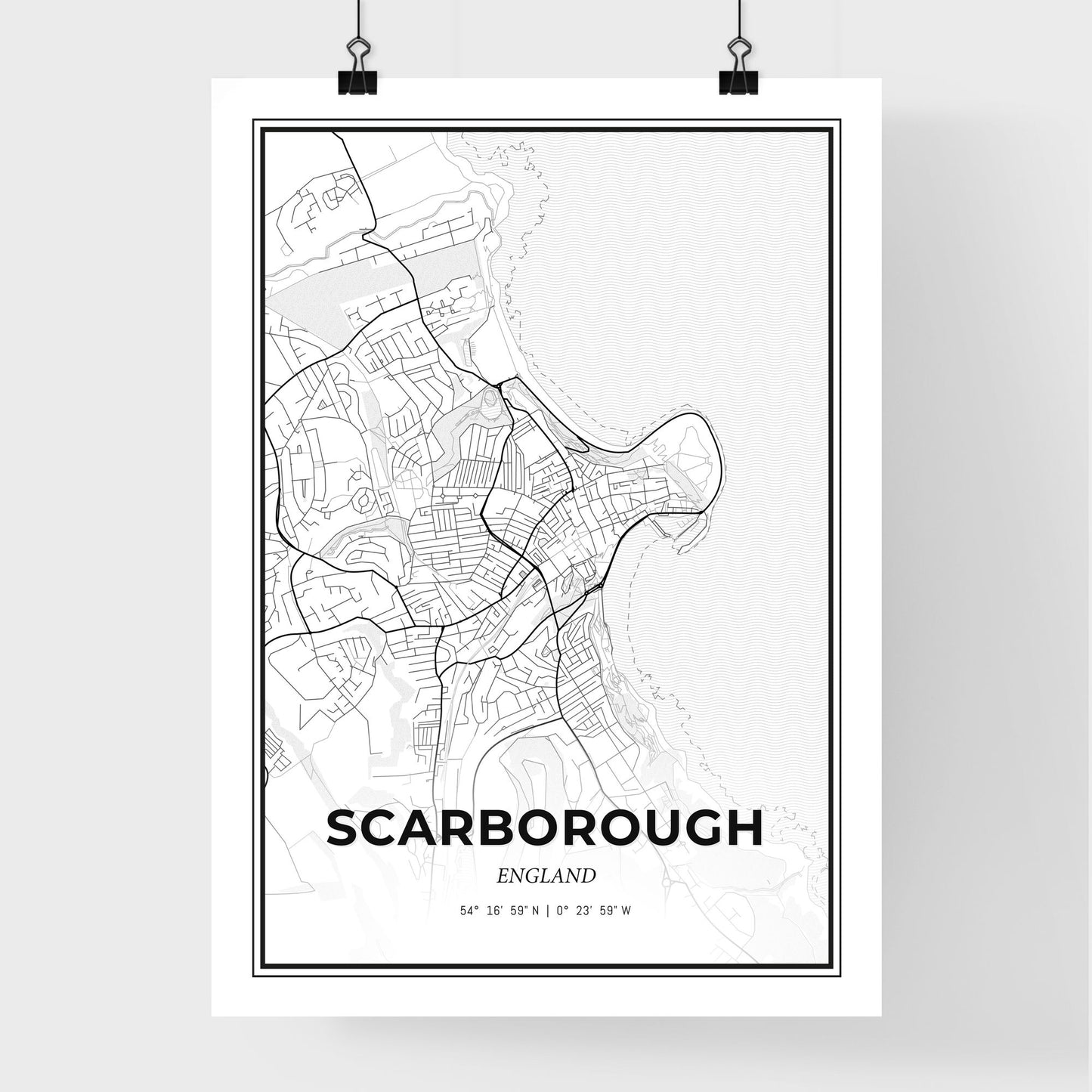 Scarborough England - Premium City Map Poster