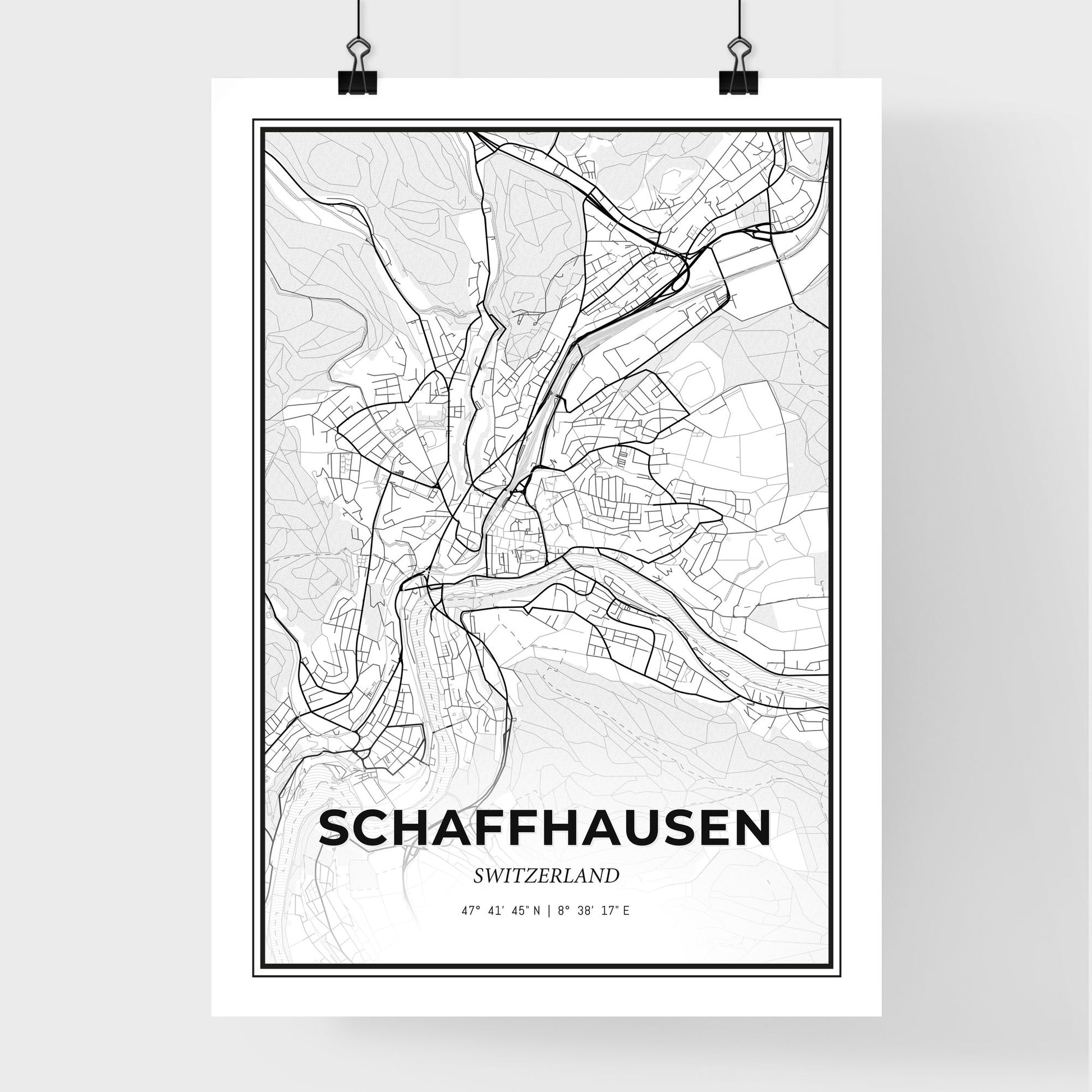 Schaffhausen Switzerland - Premium City Map Poster