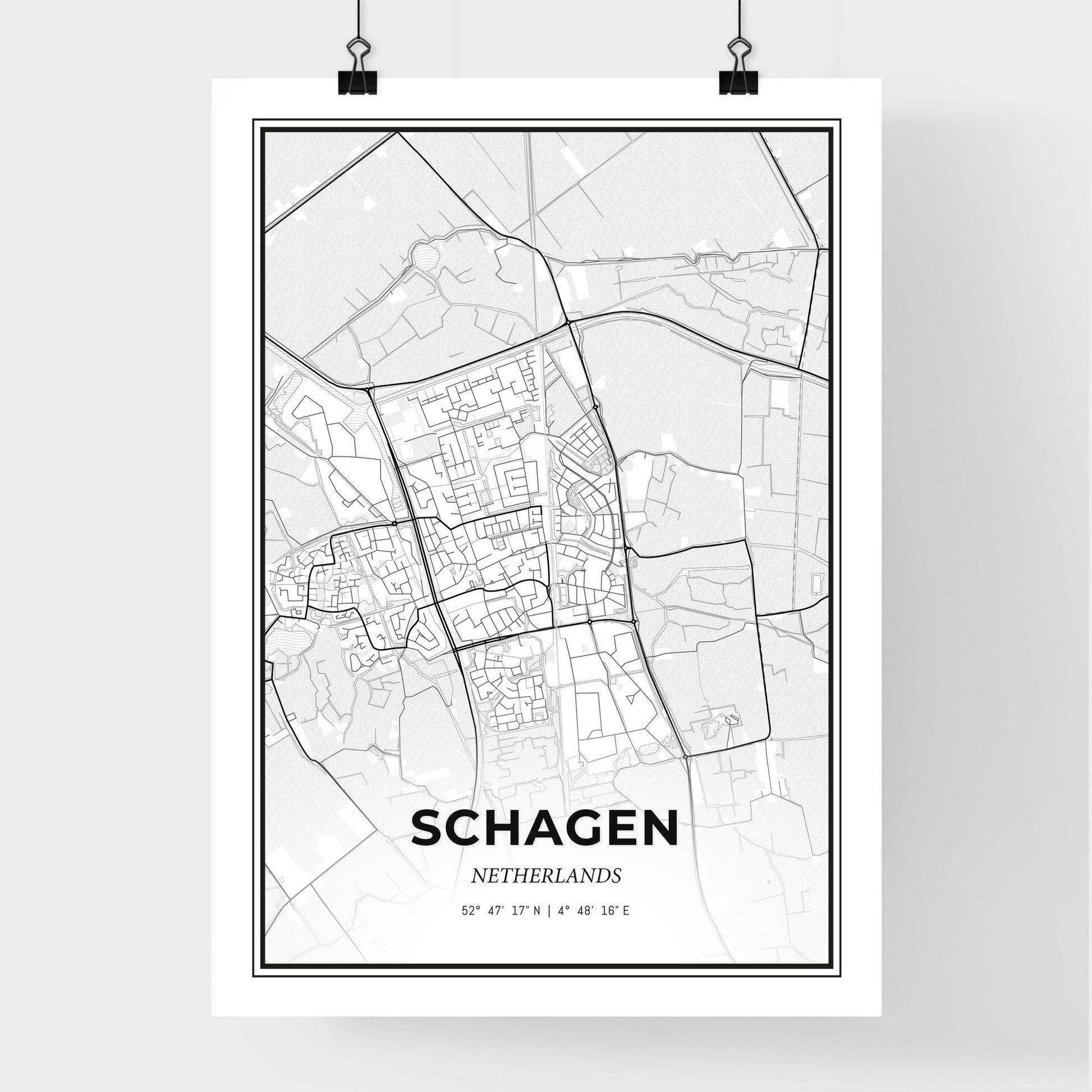  Schagen Netherlands - Premium City Map Poster