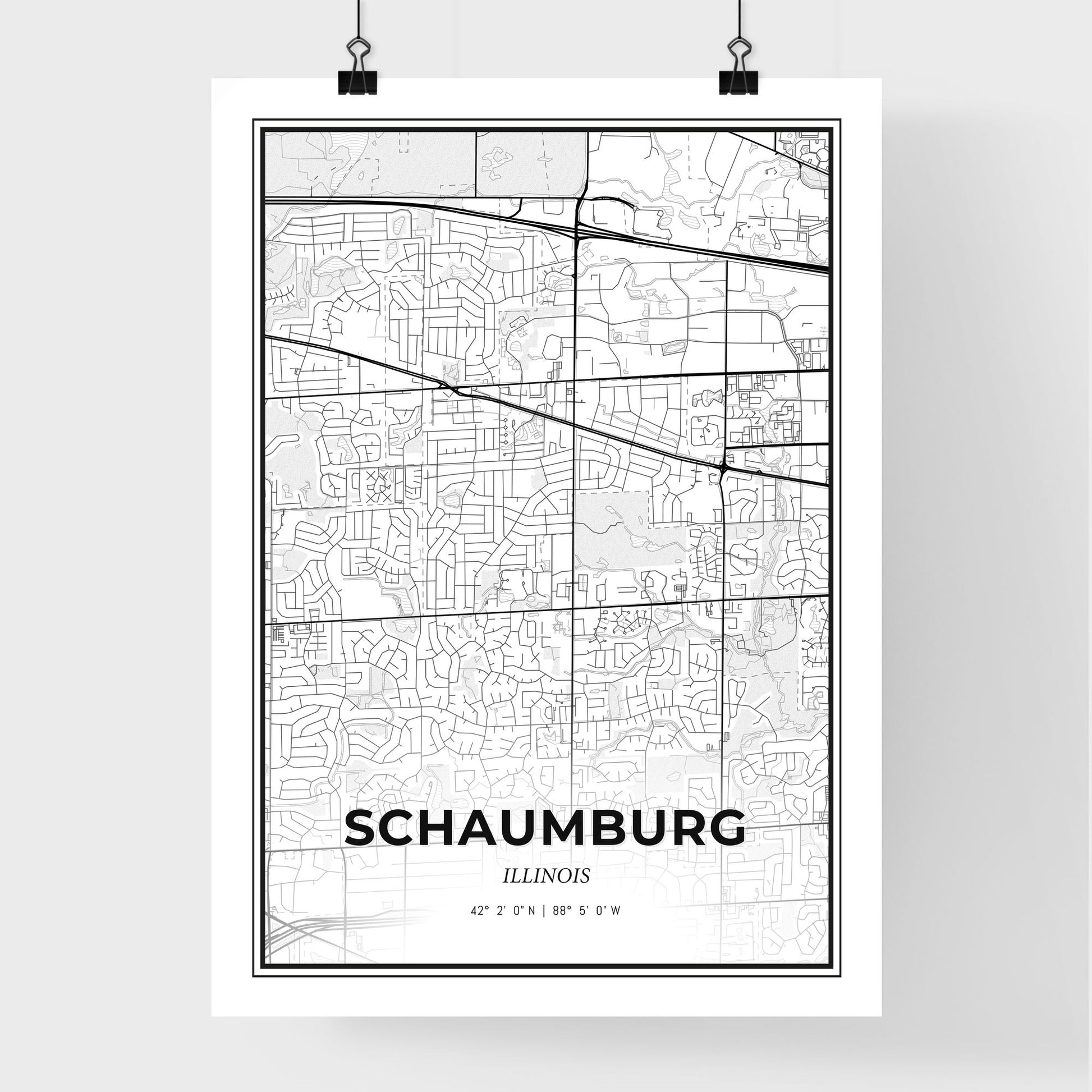 Schaumburg Illinois - Premium City Map Poster