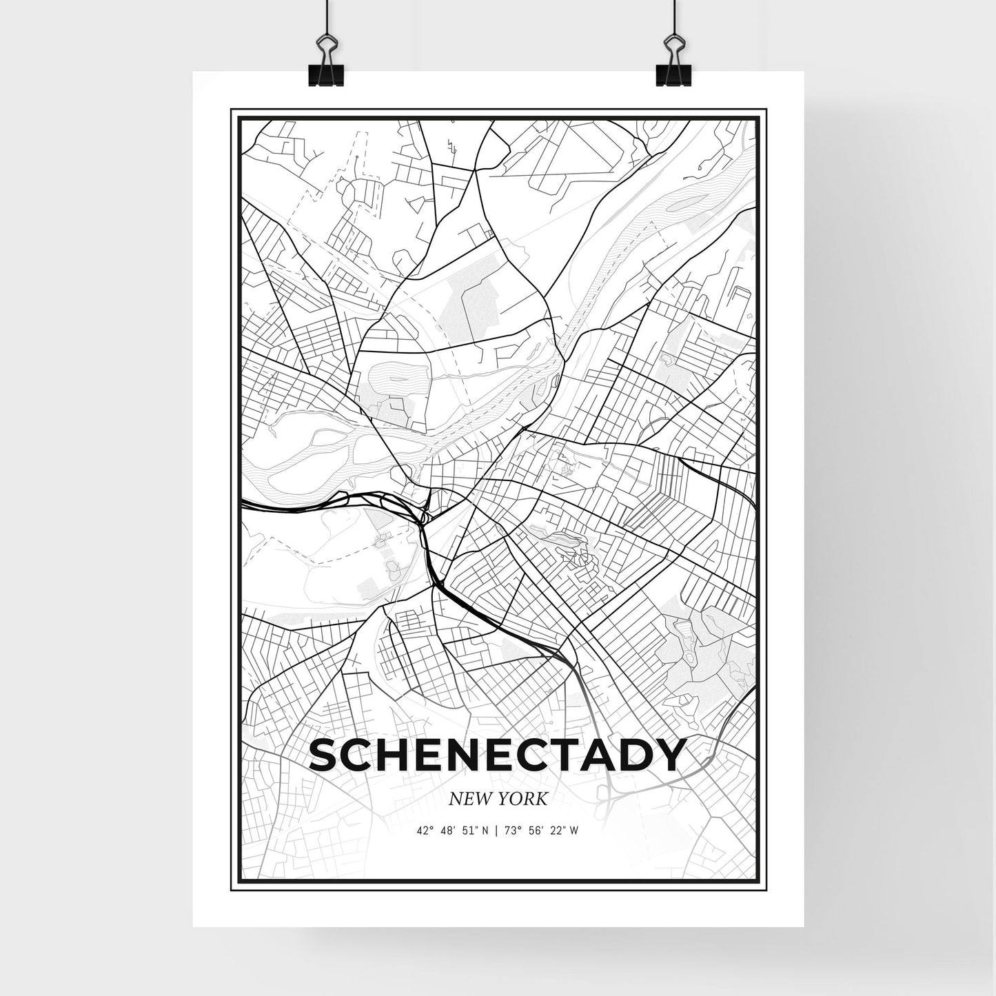 Schenectady New York - Premium City Map Poster