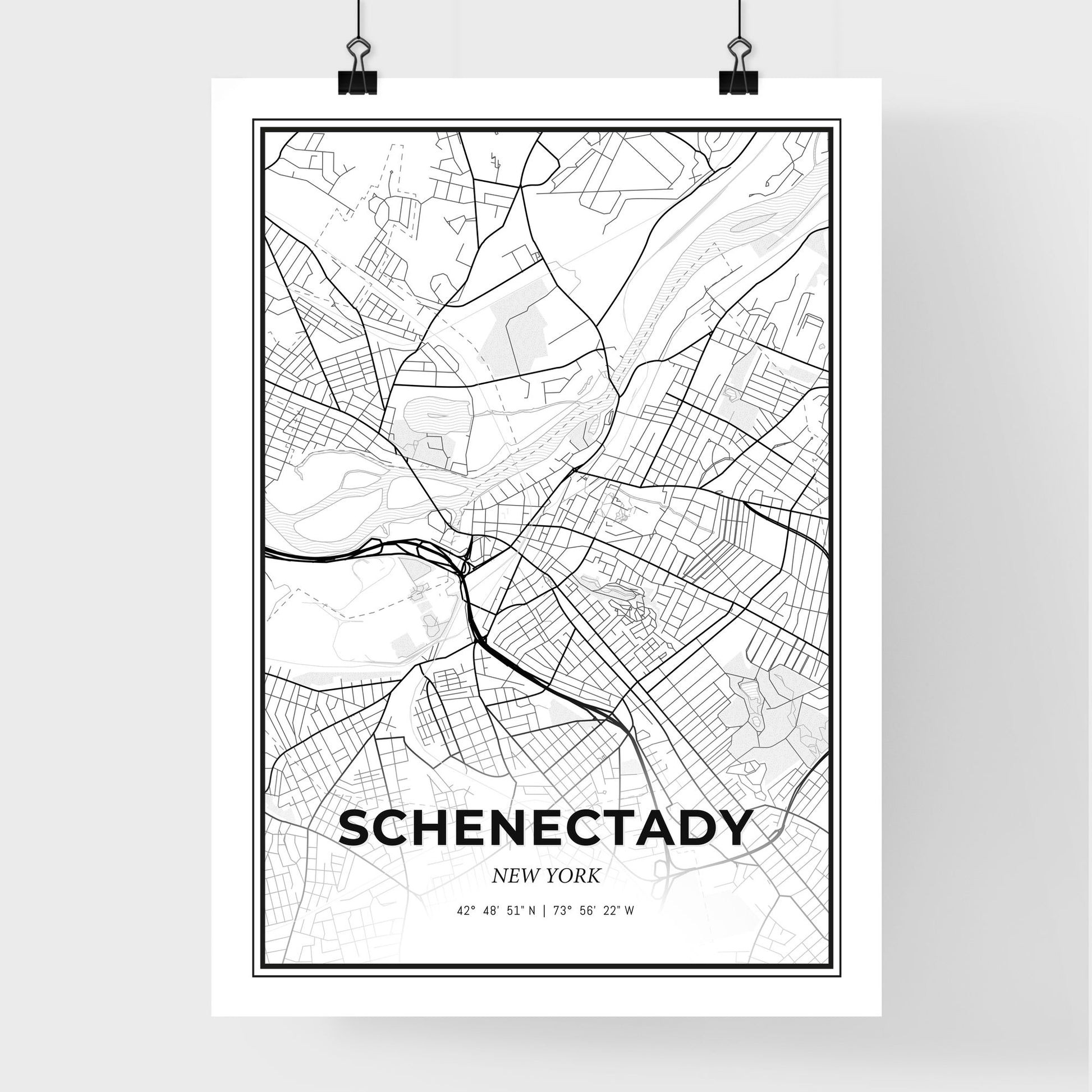 Schenectady New York - Premium City Map Poster