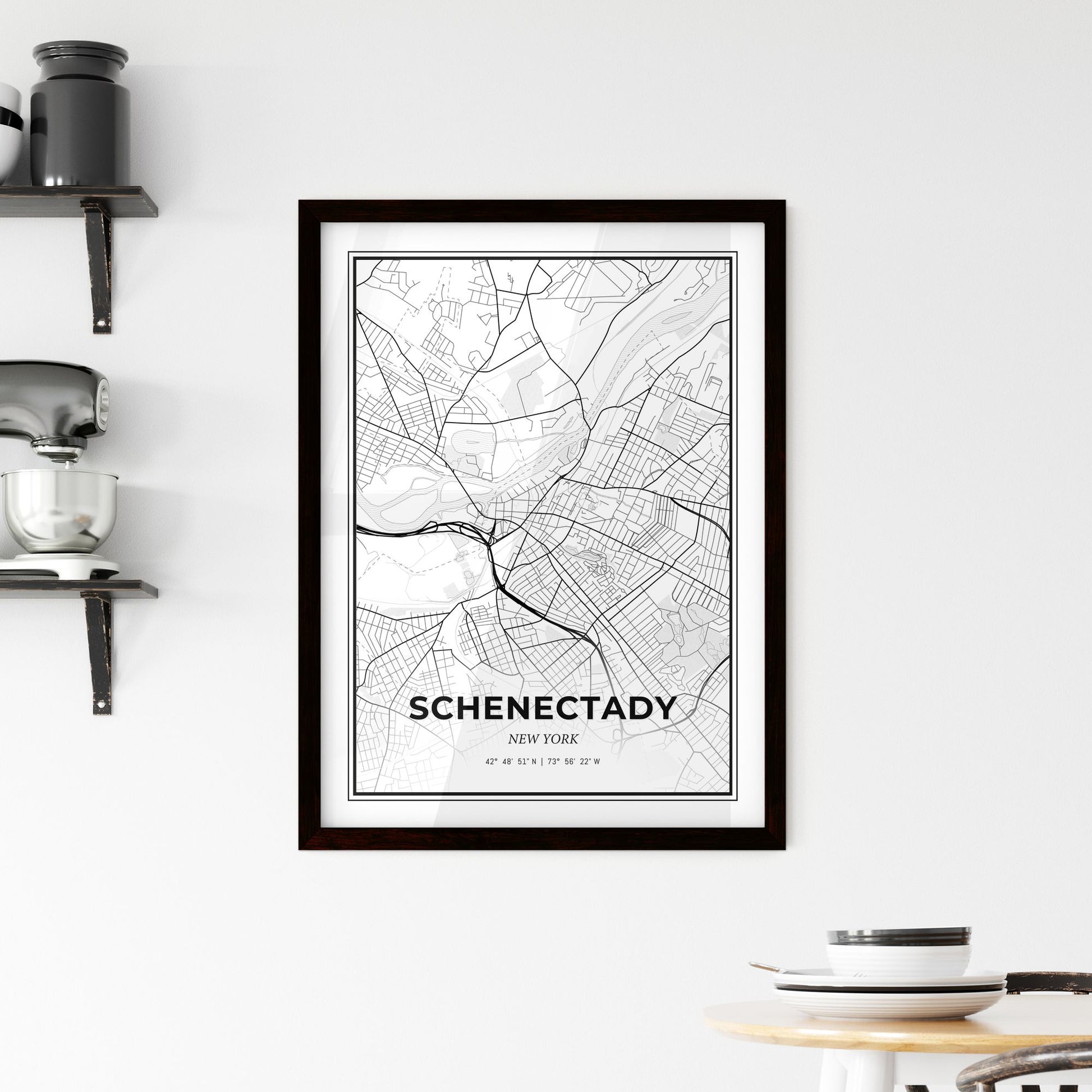 Schenectady New York - Minimal City Map