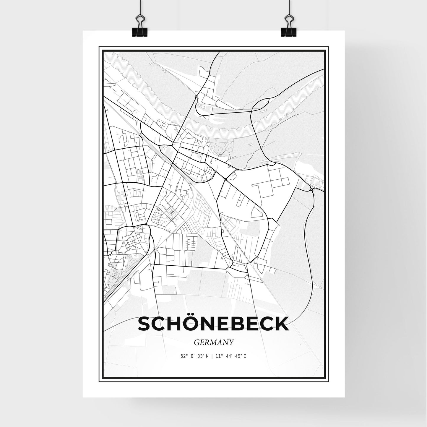 Schonebeck Germany - Premium City Map Poster