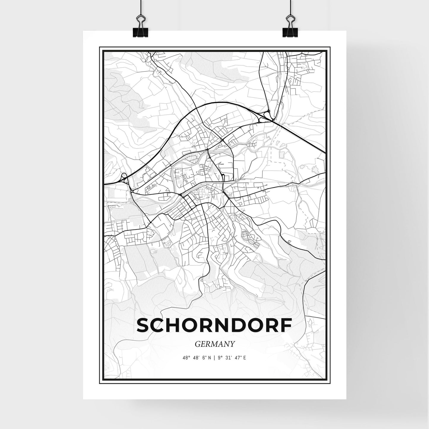 Schorndorf Germany - Premium City Map Poster