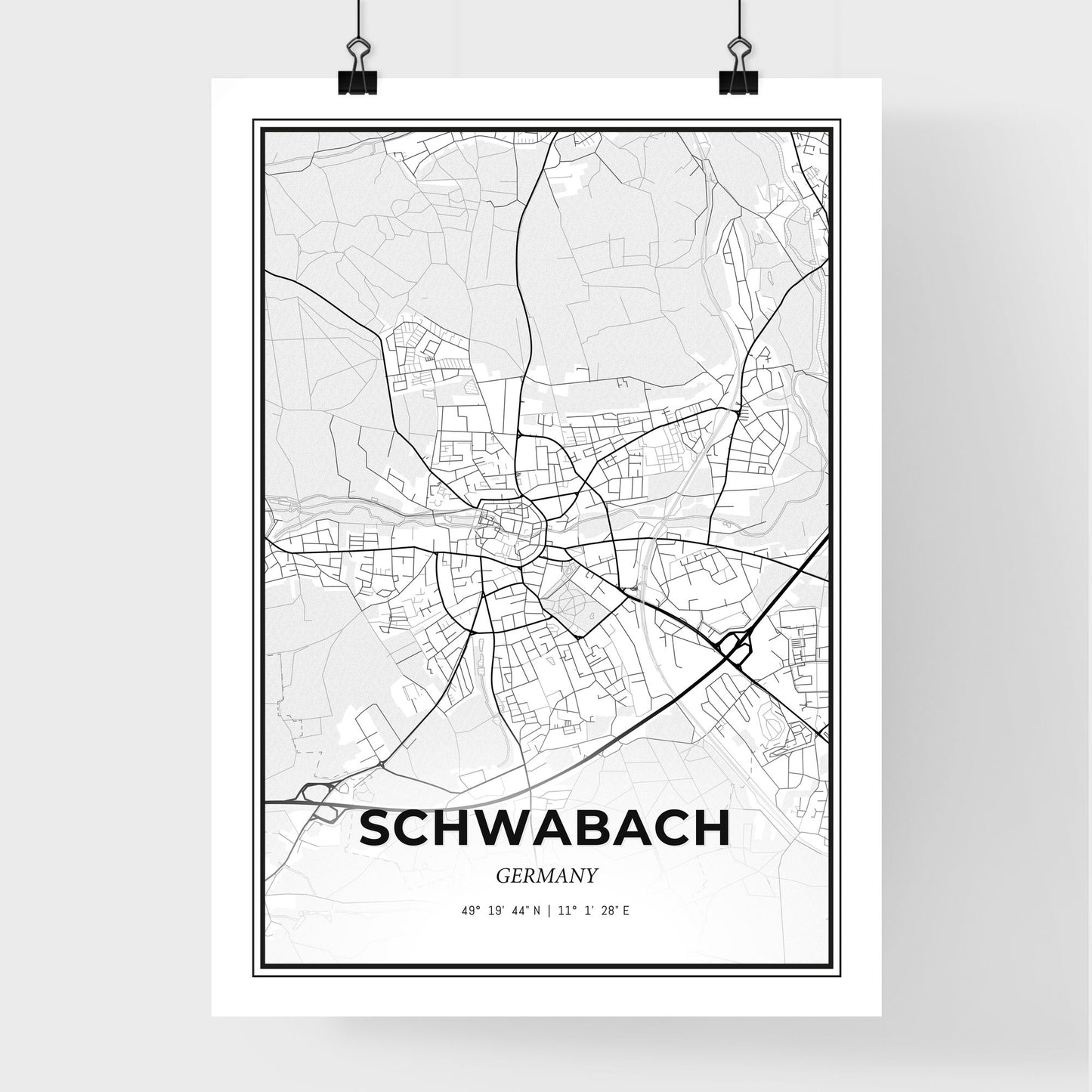 Schwabach Germany - Premium City Map Poster