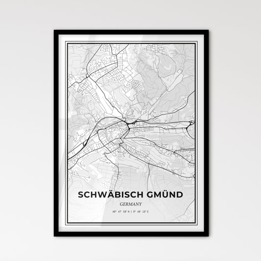 Schwabisch Gmund Germany - Scandinavian Style City Map for Modern Home Decor