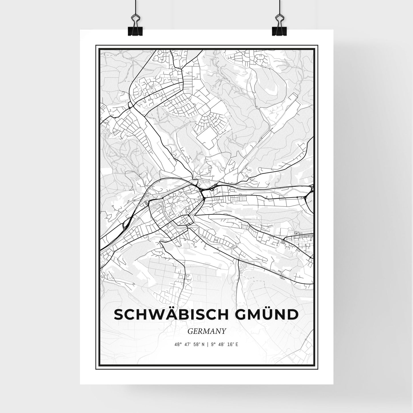 Schwabisch Gmund Germany - Premium City Map Poster