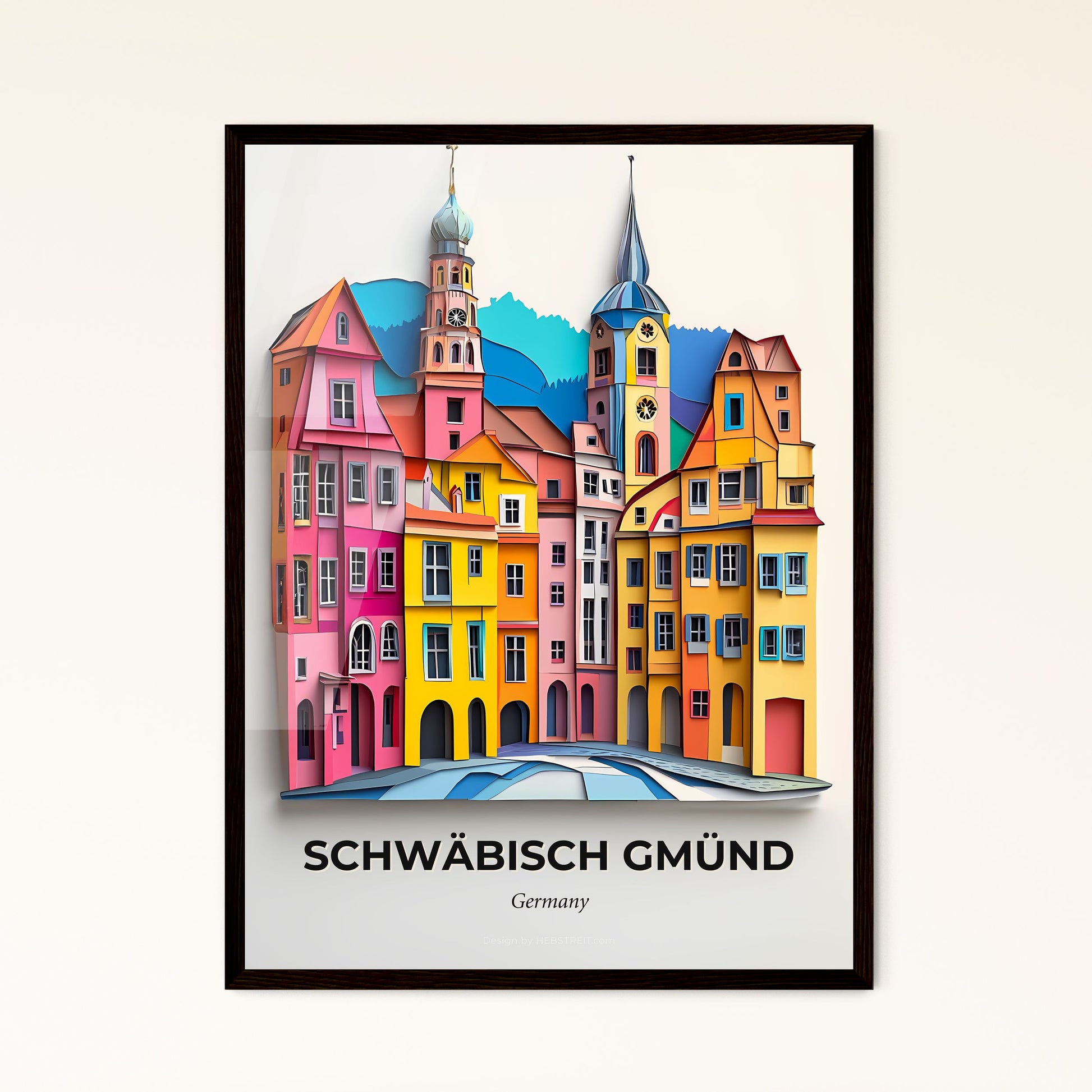 Vivid Schwabisch Gmund, Germany - a city with a clock tower