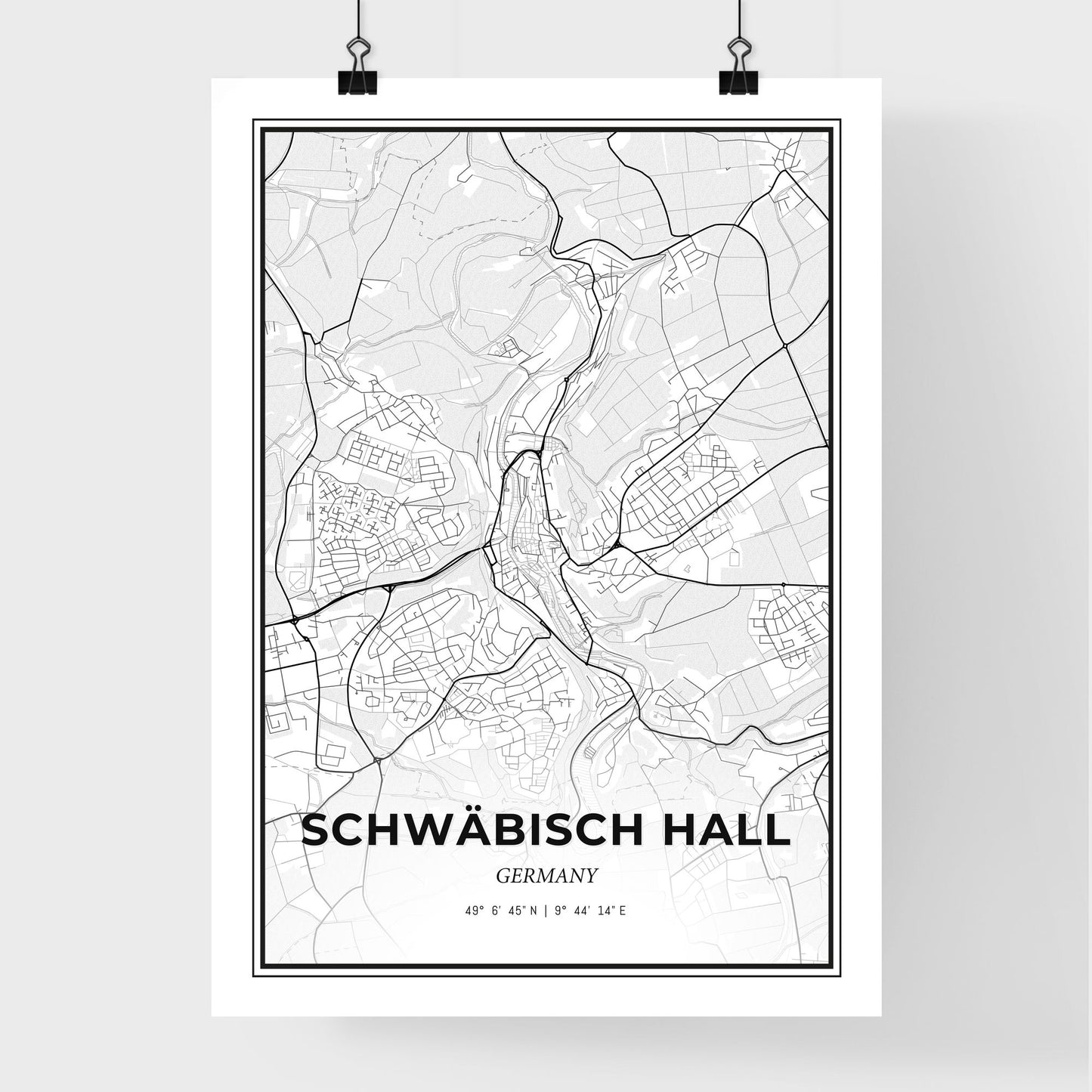 Schwabisch Hall Germany - Premium City Map Poster