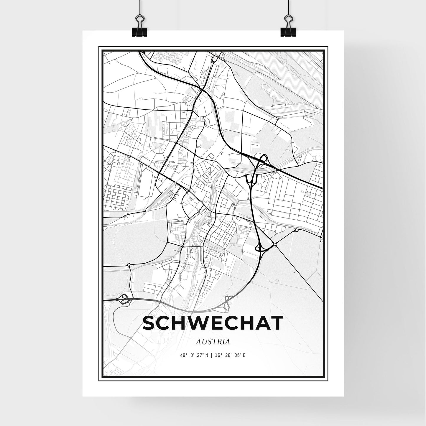 Schwechat Austria - Premium City Map Poster