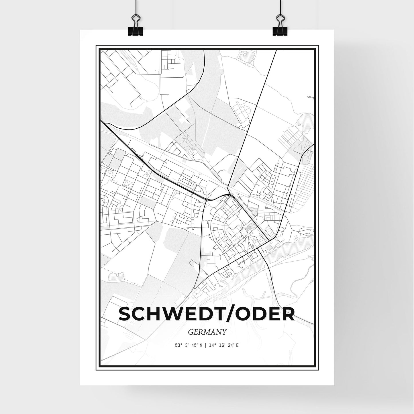 Schwedt/Oder Germany - Premium City Map Poster