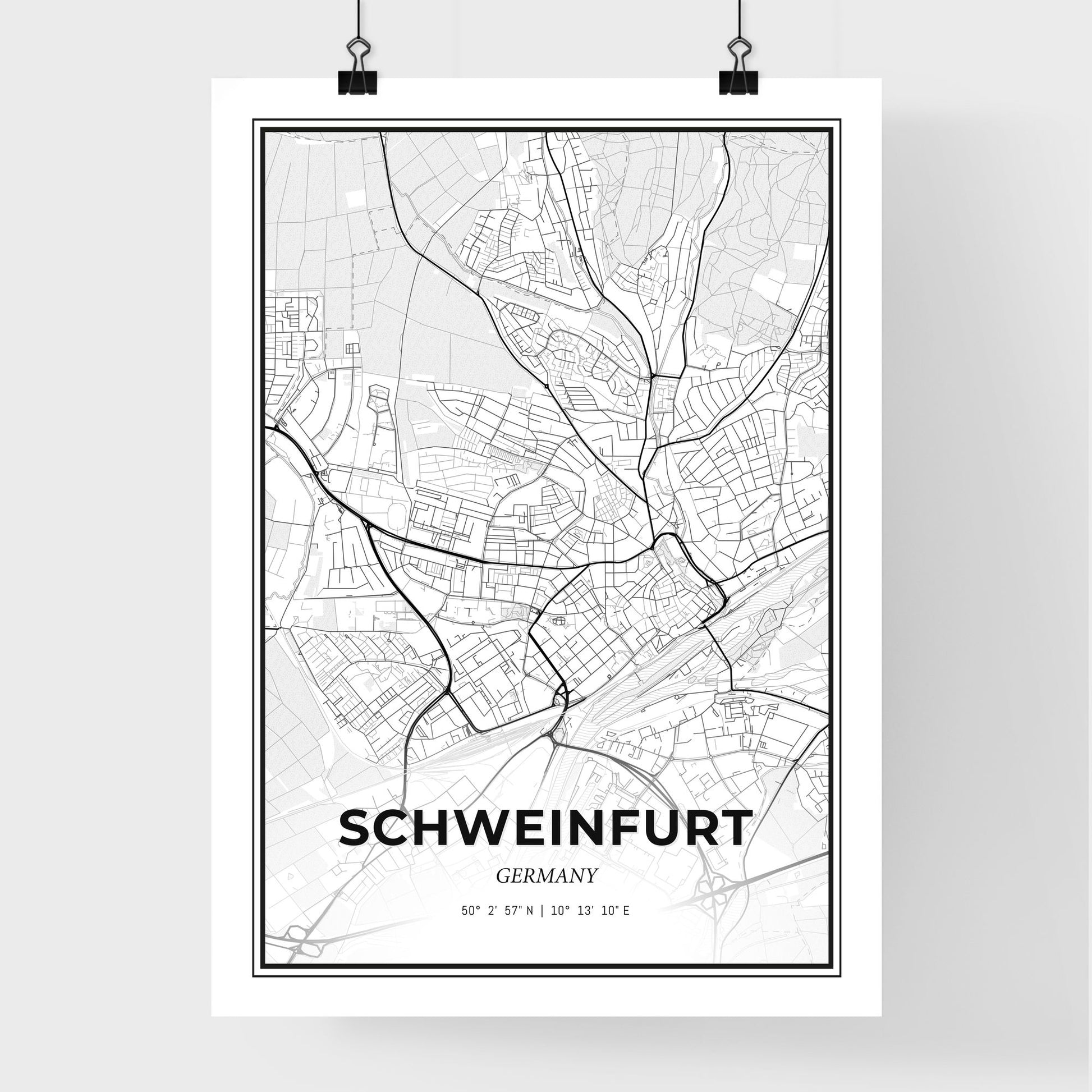 Schweinfurt Germany - Premium City Map Poster