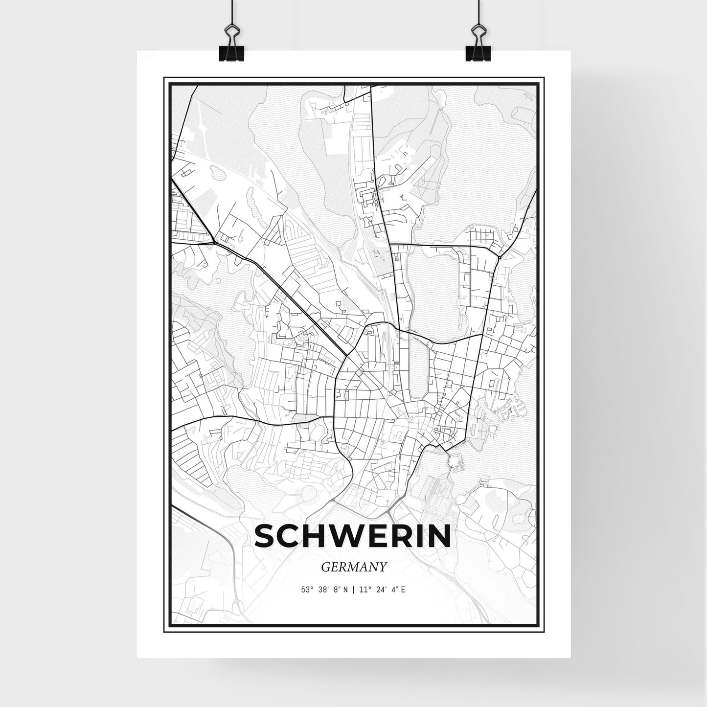 Schwerin Germany - Premium City Map Poster