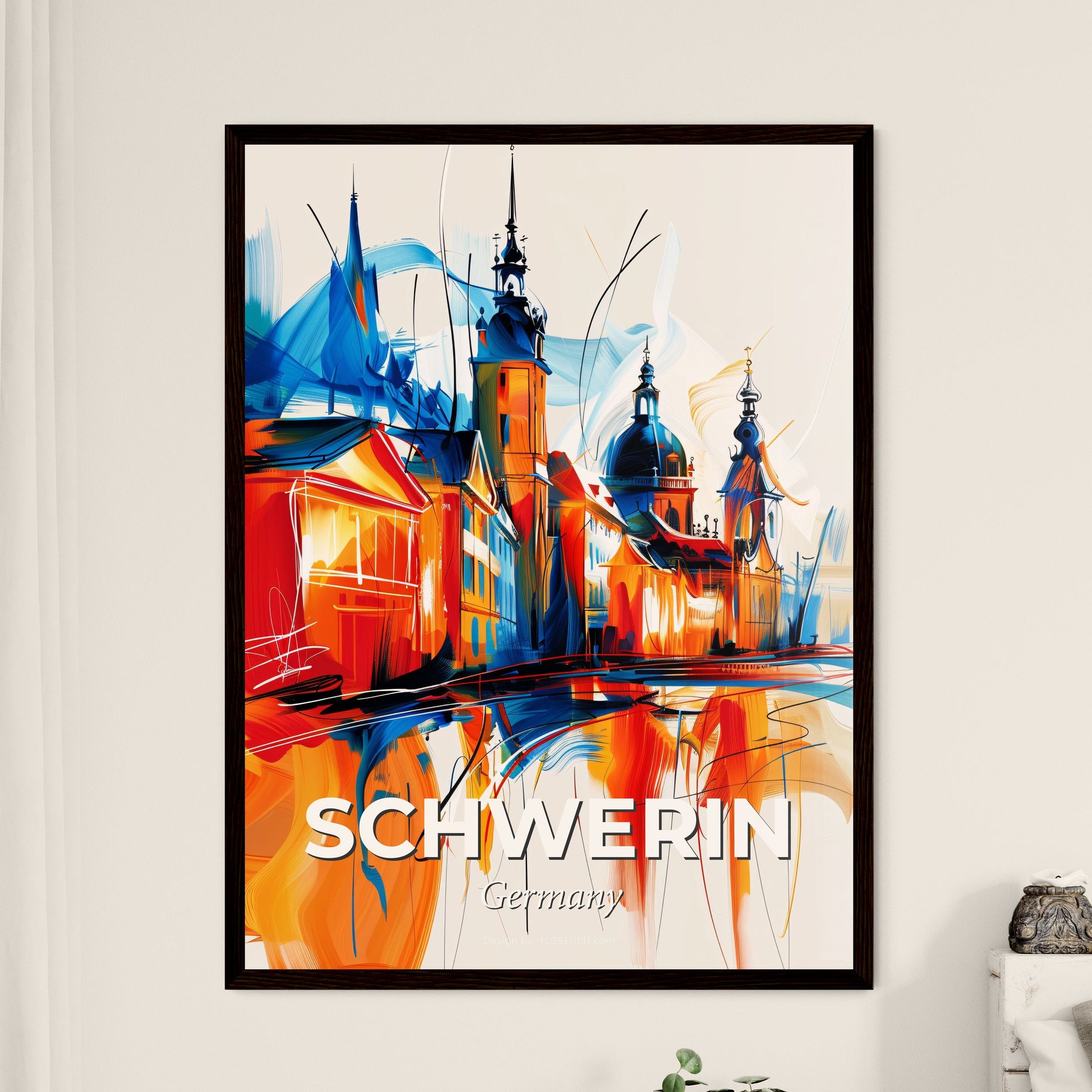 Vibrant Schwerin, Germany - A Painting Of A City