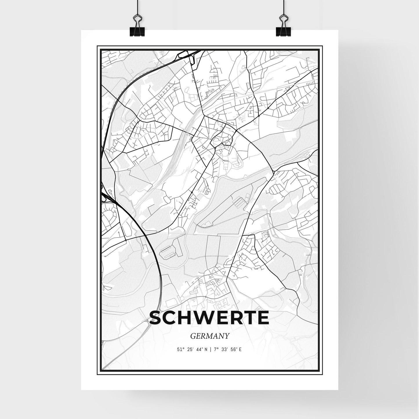 Schwerte Germany - Premium City Map Poster