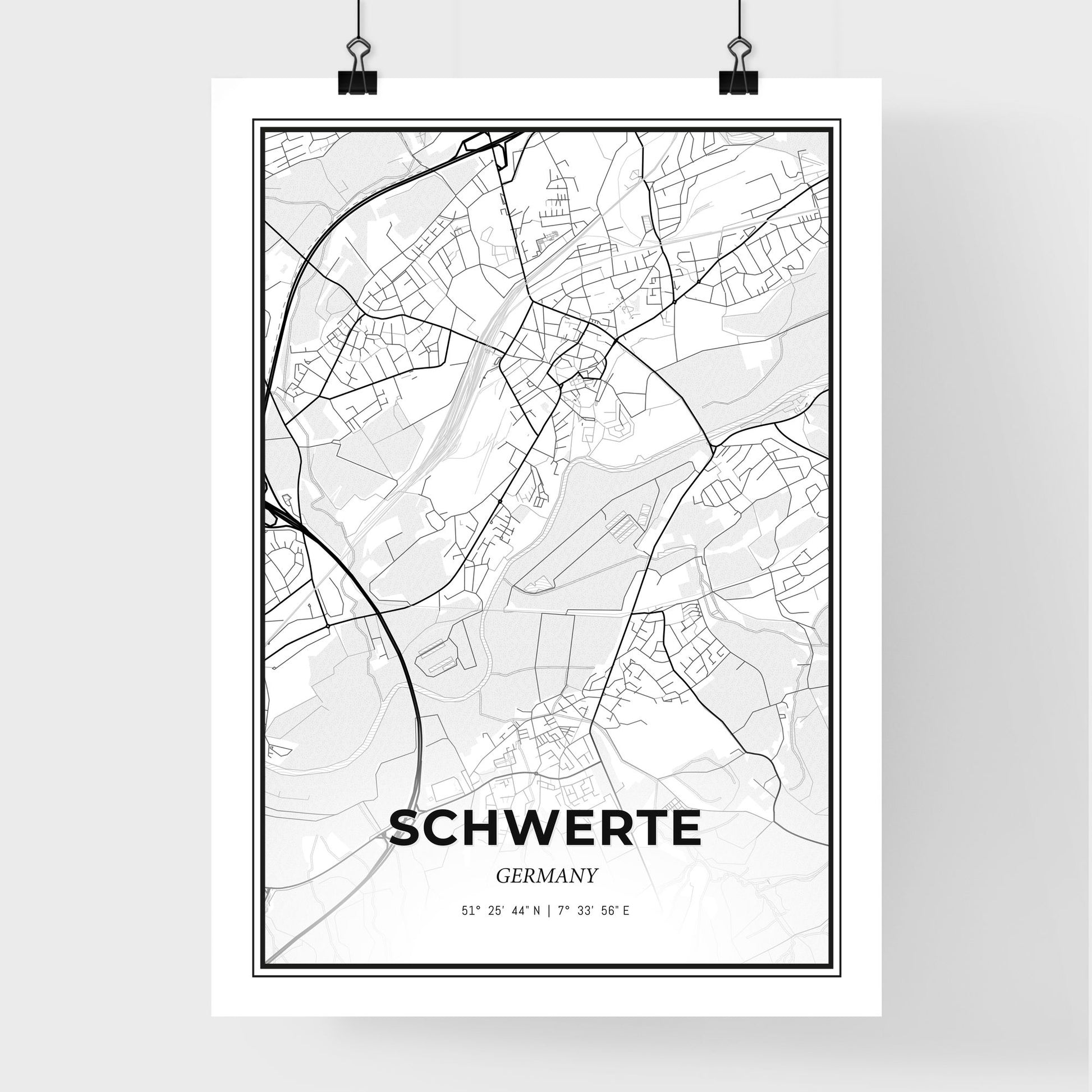 Schwerte Germany - Premium City Map Poster