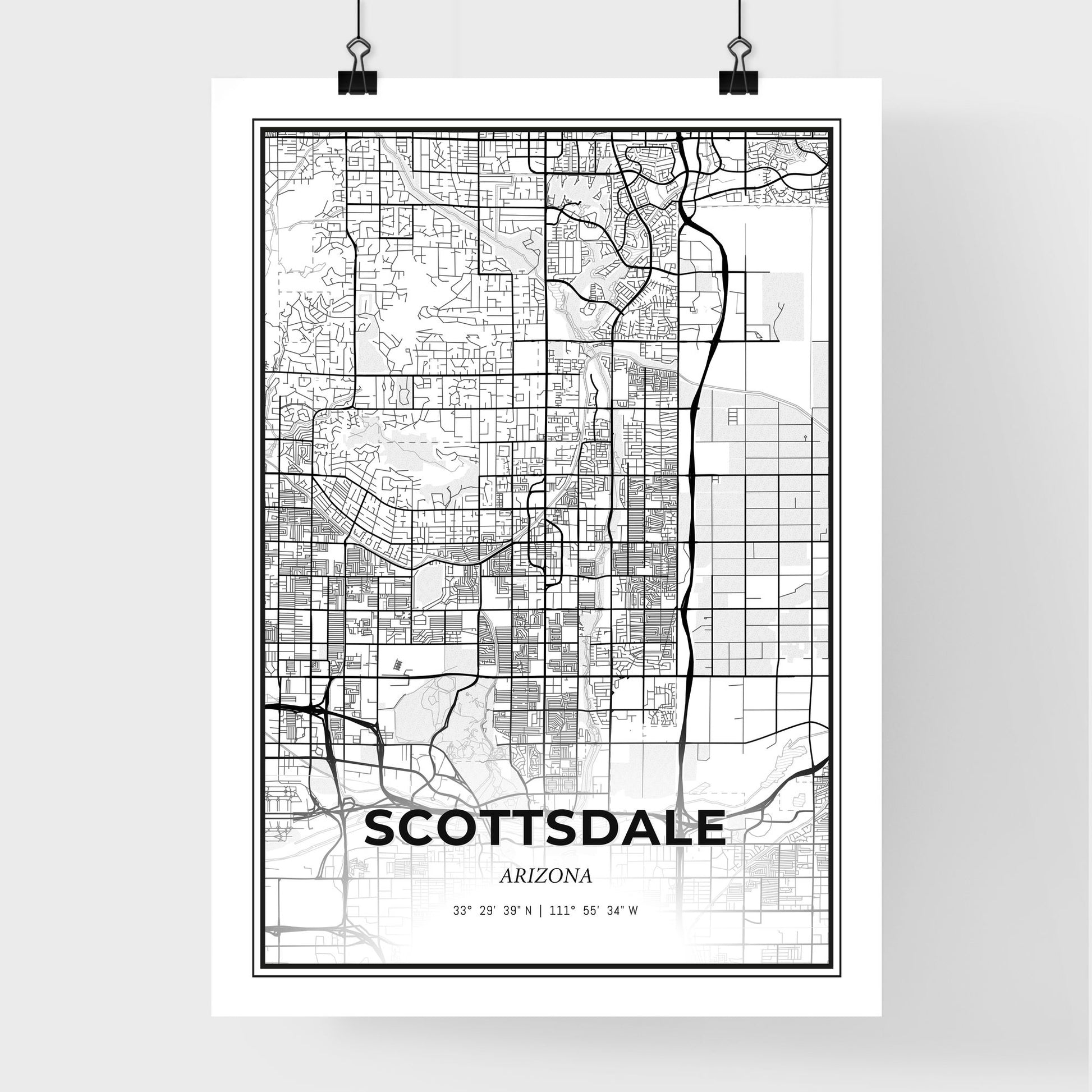 Scottsdale Arizona - Premium City Map Poster