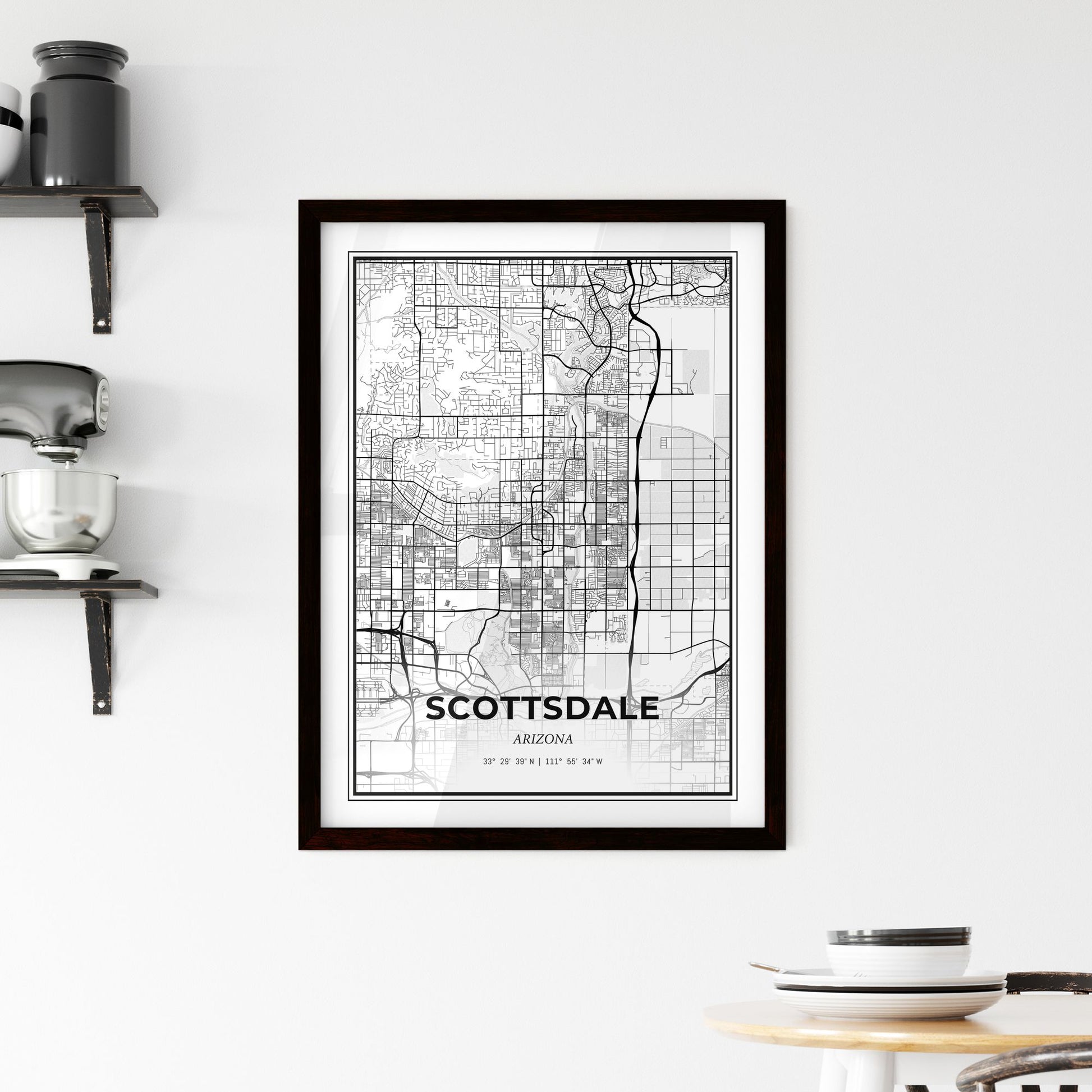 Scottsdale Arizona - Minimal City Map