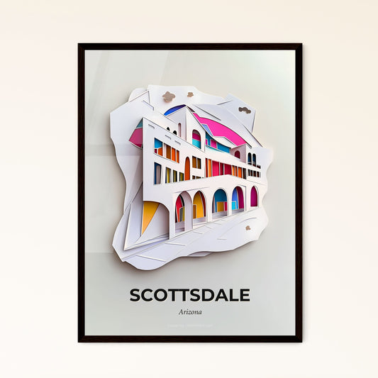 Vivid Scottsdale, Arizona - a paper cut of a building with a rainbow roof