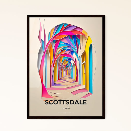 Vivid Scottsdale, Arizona - a colorful tunnel of paper cut shapes