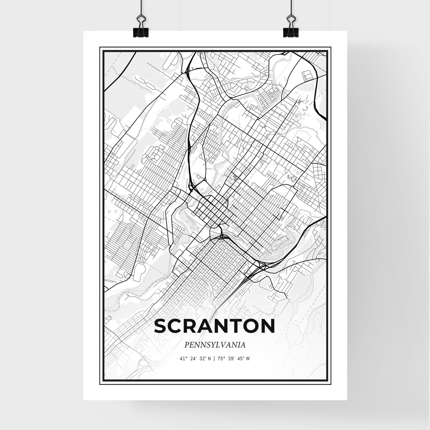 Scranton Pennsylvania - Premium City Map Poster