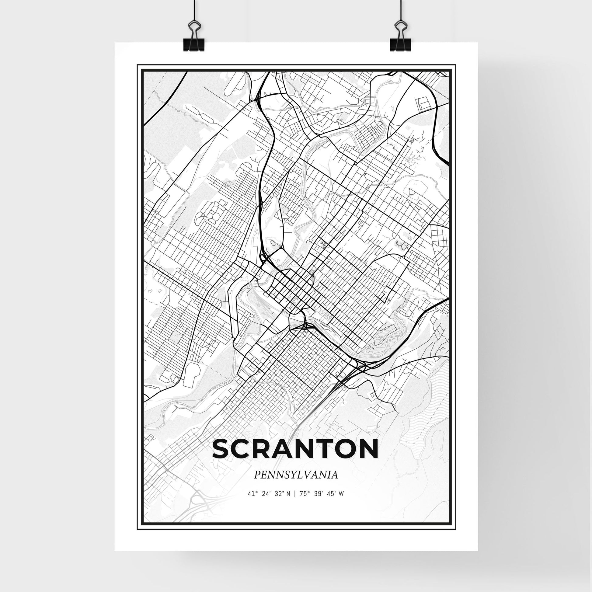 Scranton Pennsylvania - Premium City Map Poster