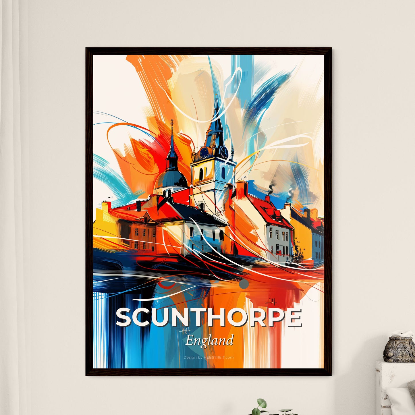 Vibrant Scunthorpe, England - A Painting Of A Building