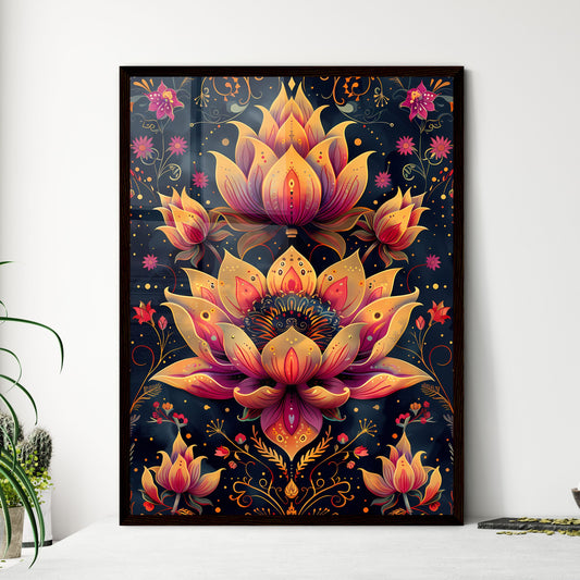 Vibrant Indian Style Seamless Pattern with D - Framed Art Print