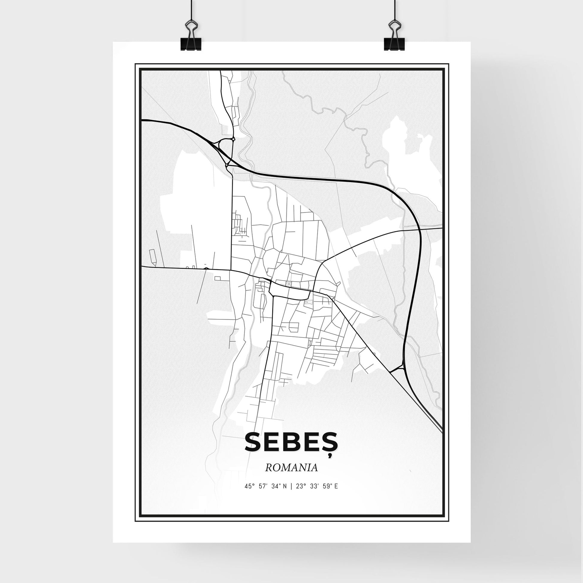 Sebeș Romania - Premium City Map Poster