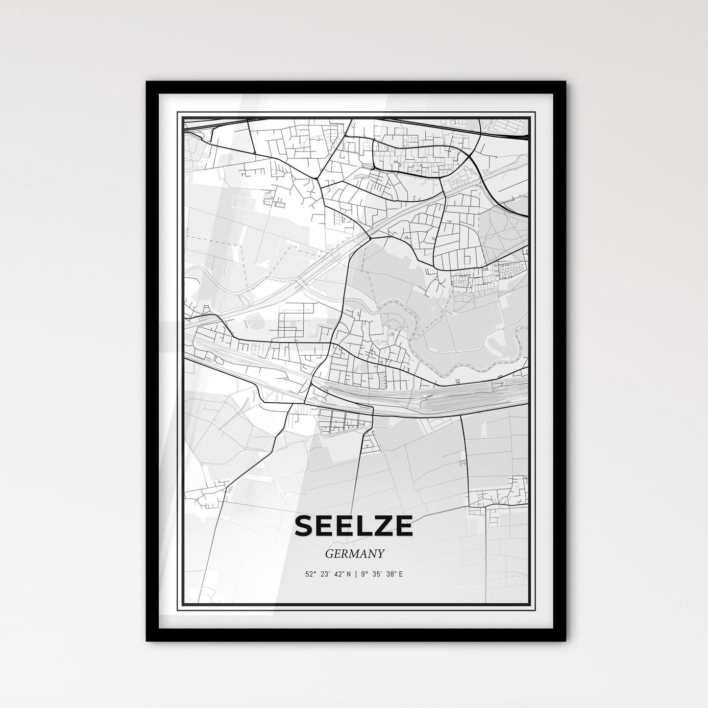 Seelze Germany - Scandinavian Style City Map for Modern Home Decor