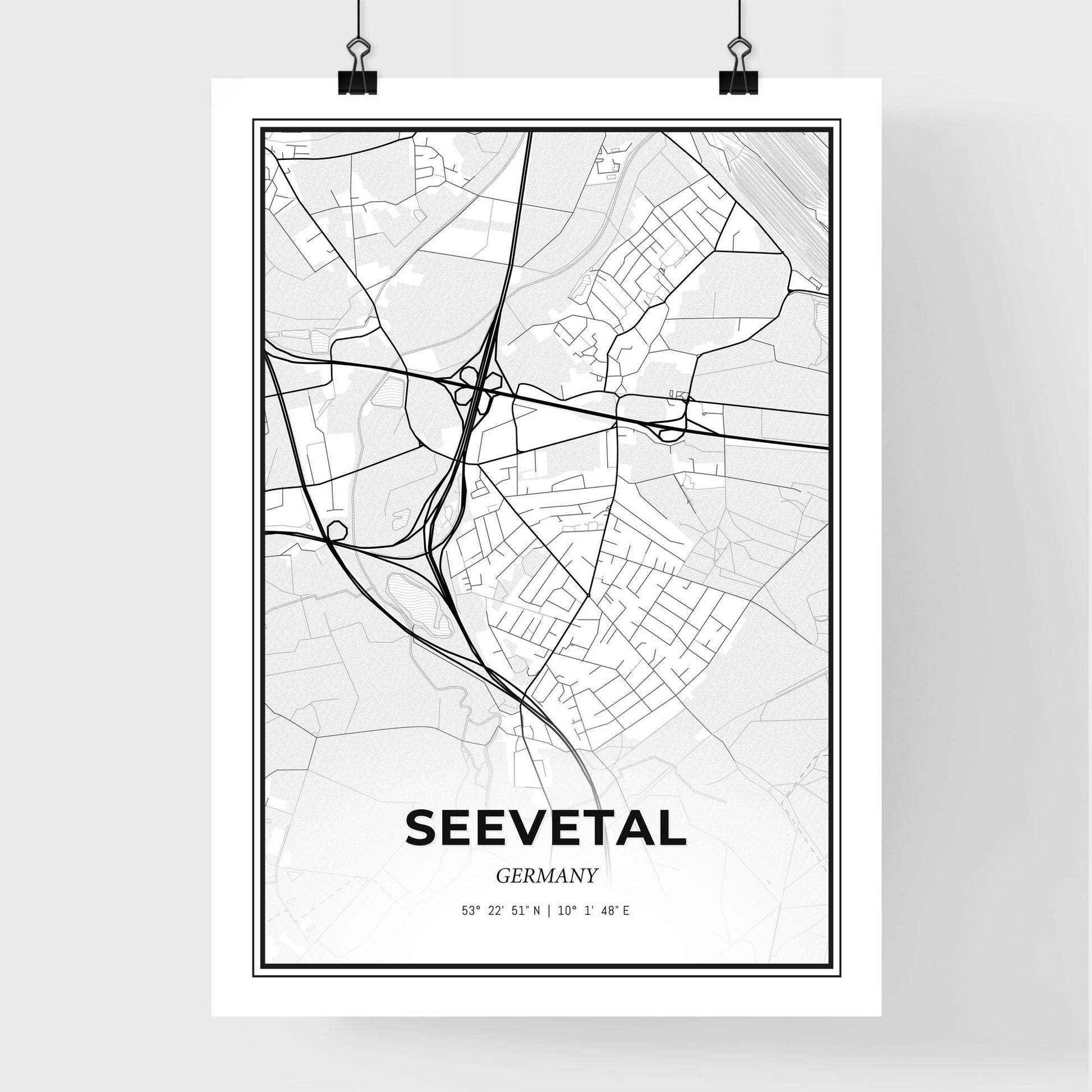 Seevetal Germany - Premium City Map Poster