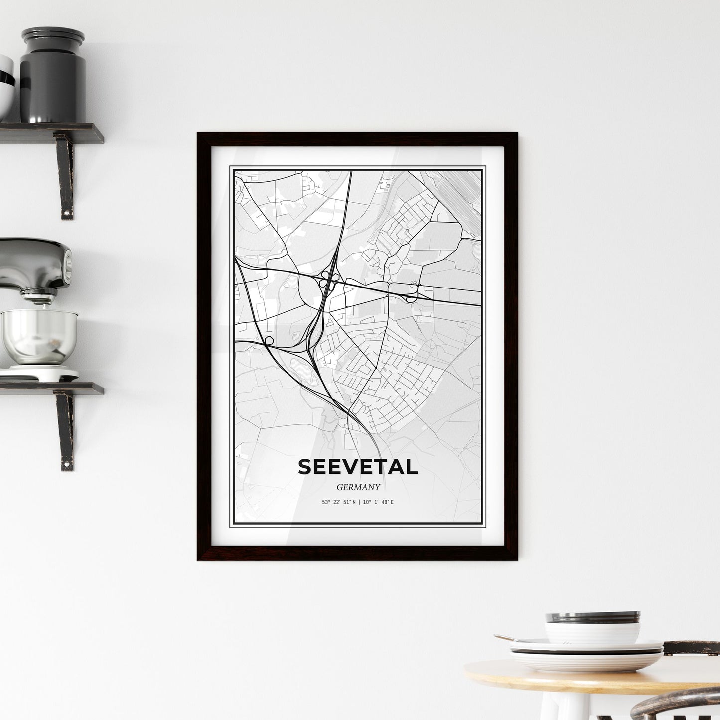 Seevetal Germany - Minimal City Map