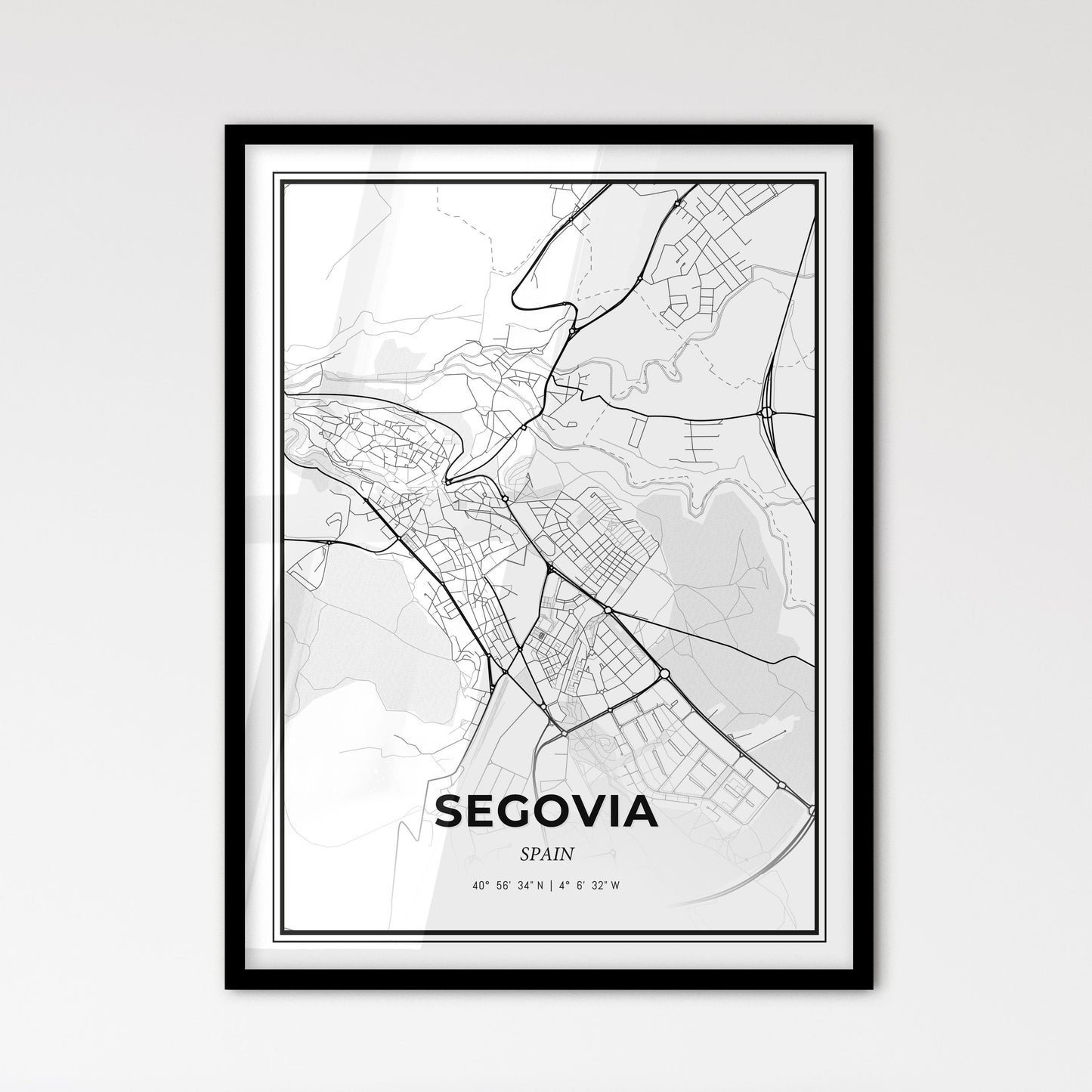 Segovia Spain - Scandinavian Style City Map for Modern Home Decor